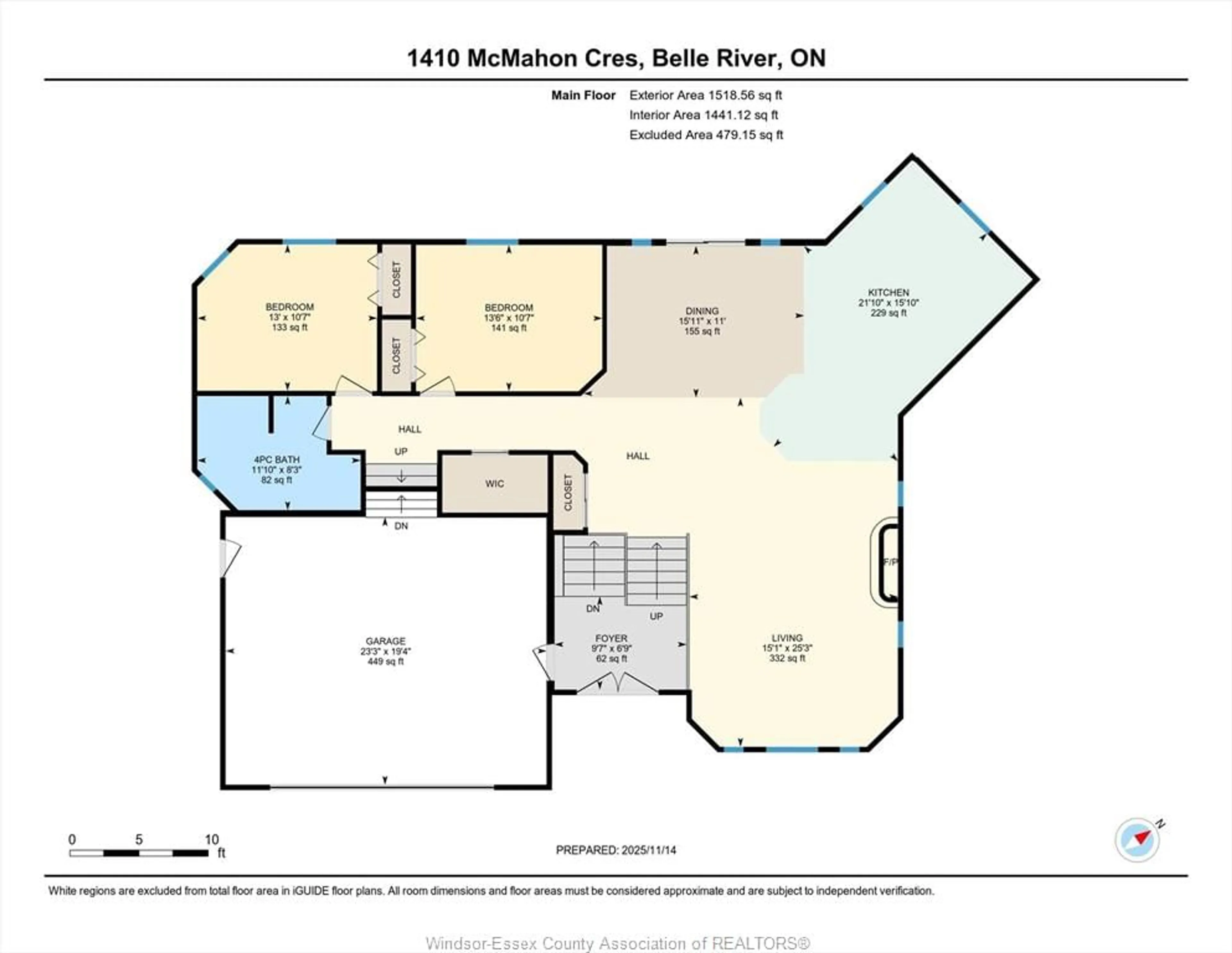 Floor plan for 1410 McMahon Crescent, Lakeshore Ontario N8L 0R1