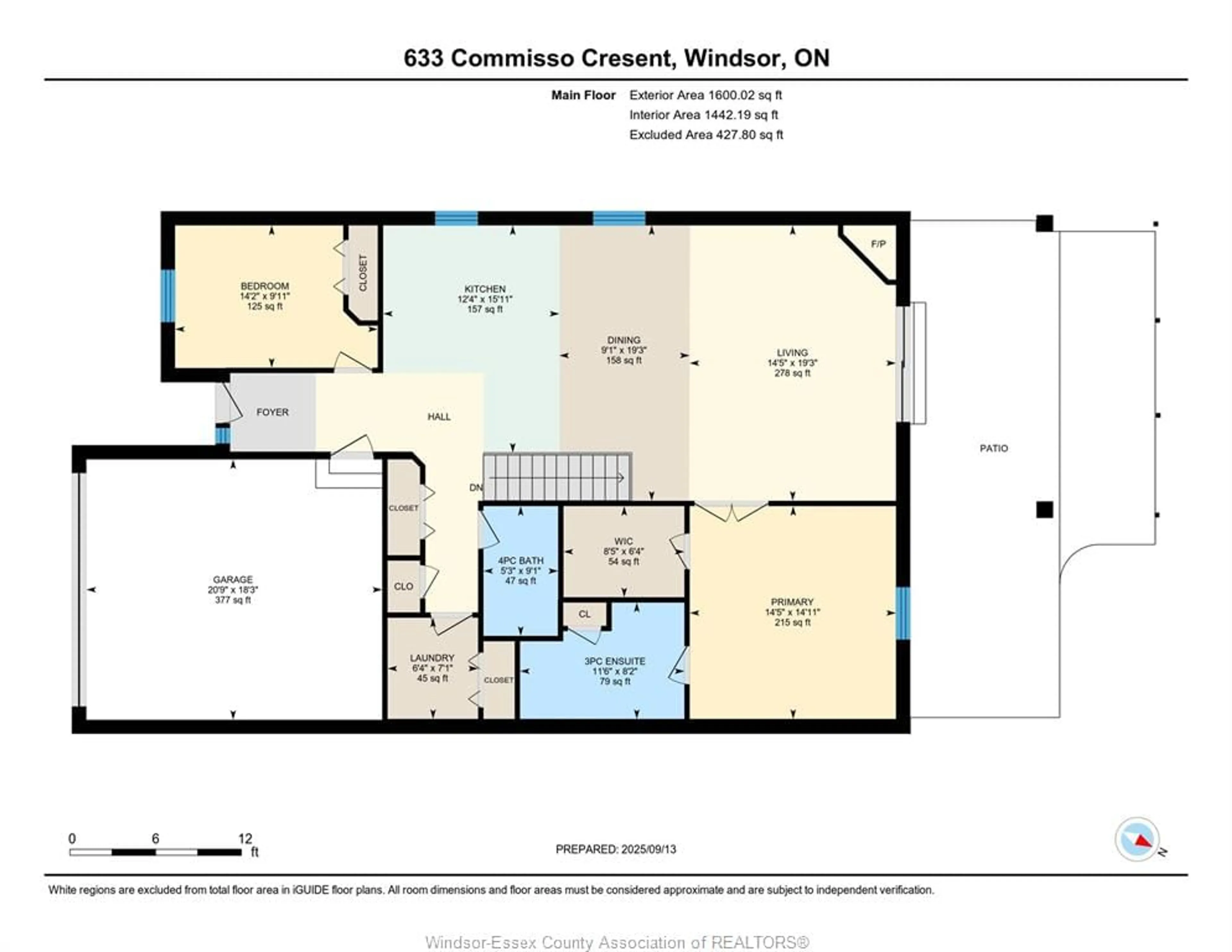 Floor plan for 633 COMMISSO Cres, LaSalle Ontario N9H 0C8