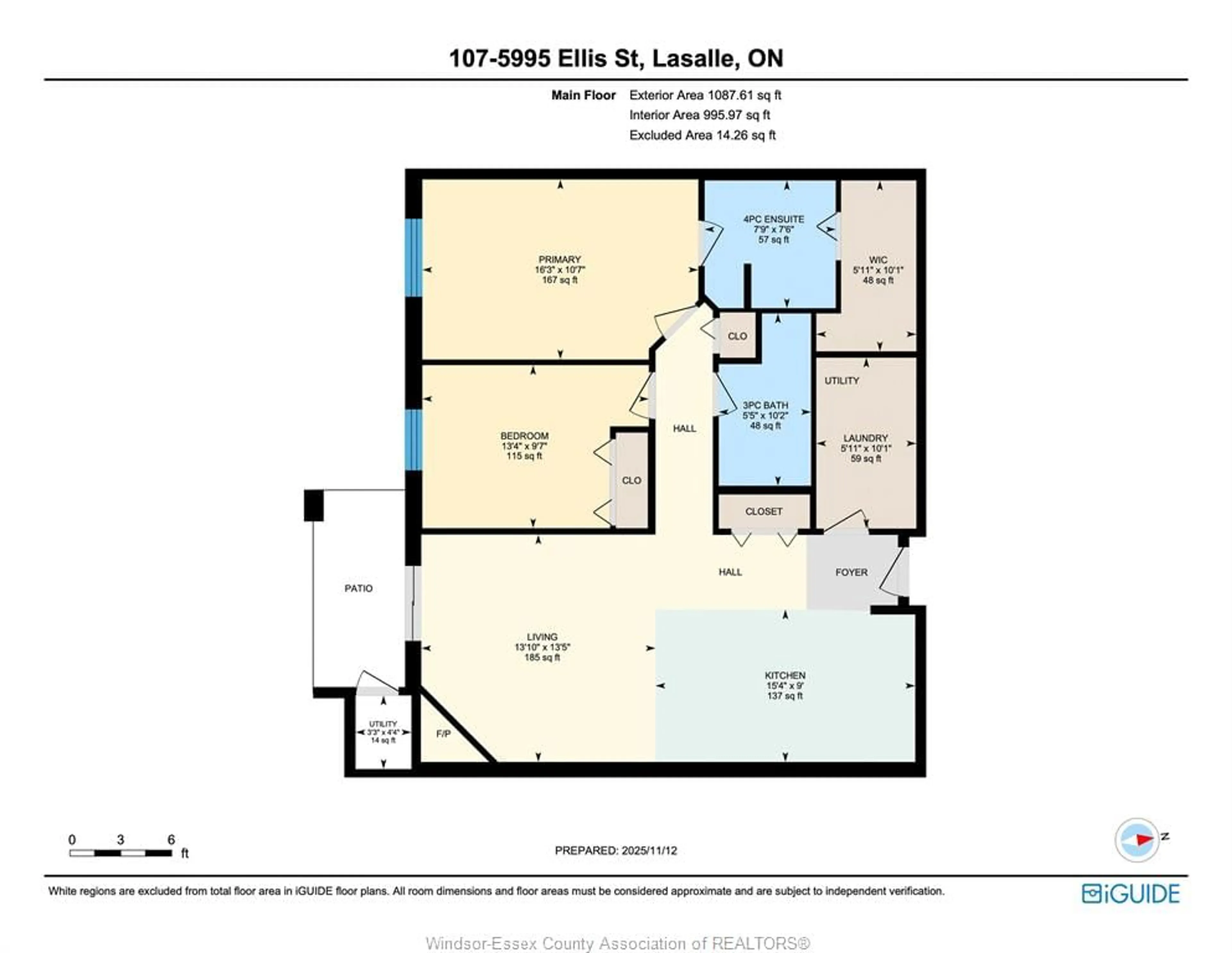 Floor plan for 5995 Ellis St #107, LaSalle Ontario N9H 2P1