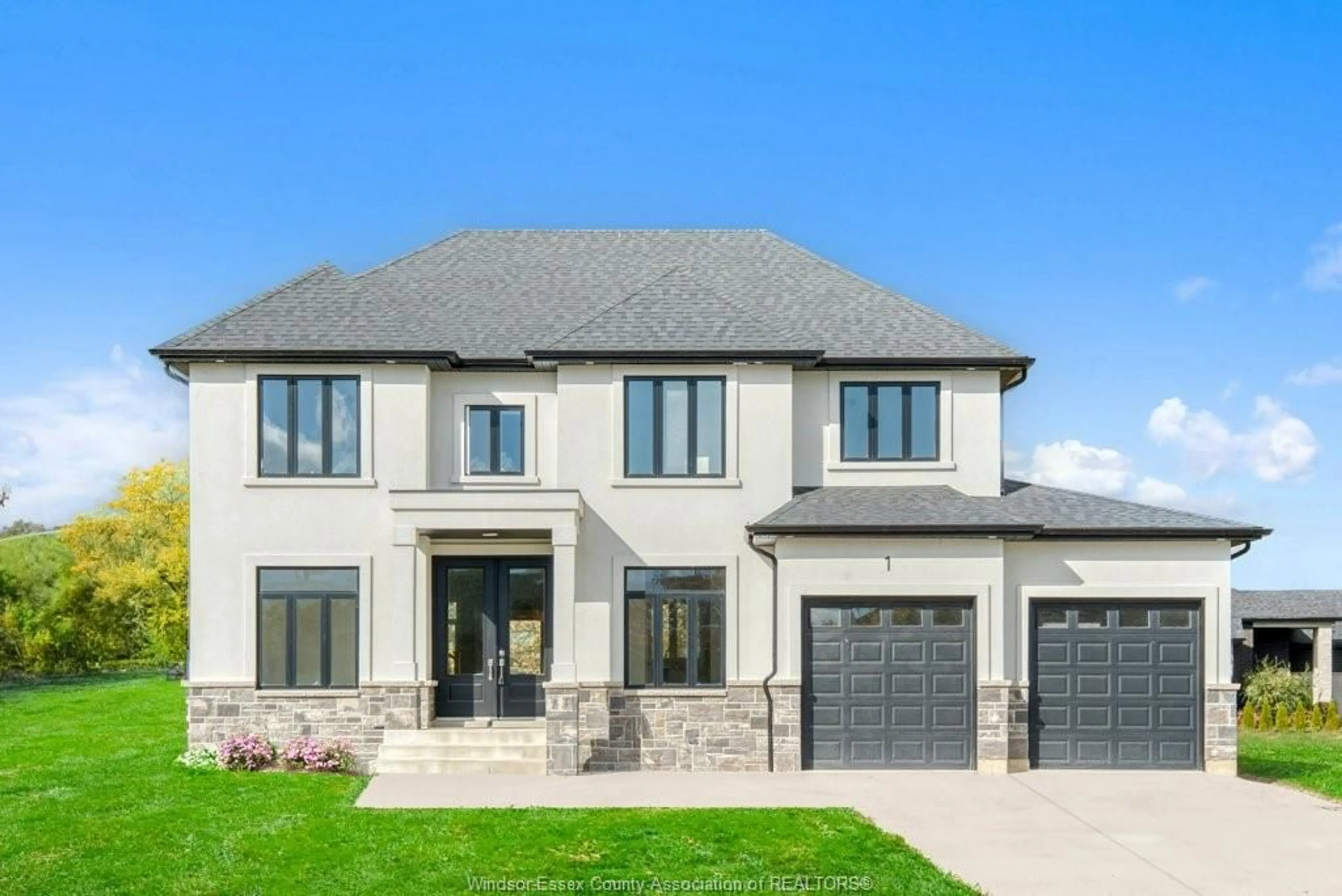 Home with brick exterior material, street for 1 AUGUSTA Dr, Leamington Ontario N8H 0C7