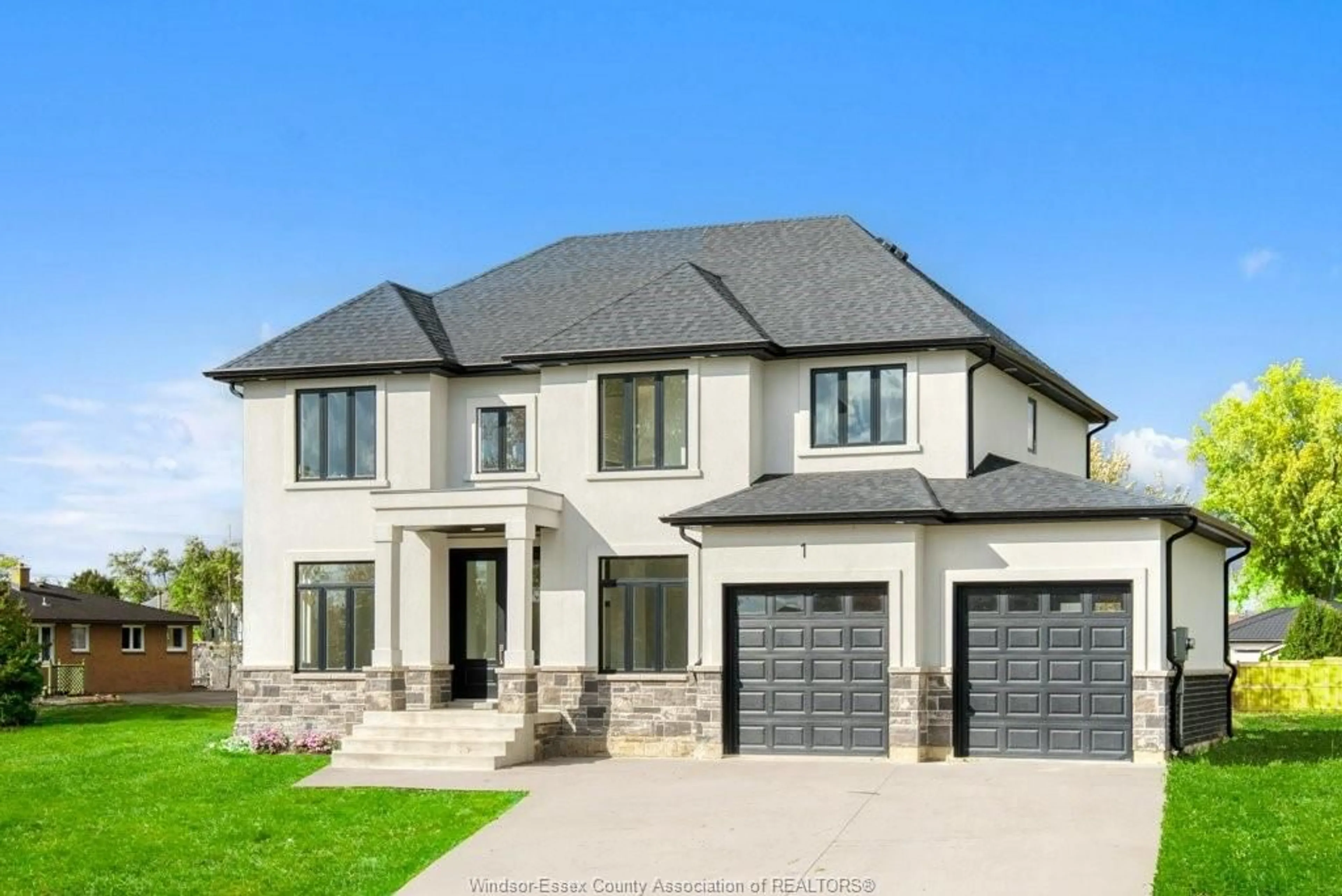 Home with brick exterior material, street for 1 AUGUSTA Dr, Leamington Ontario N8H 0C7