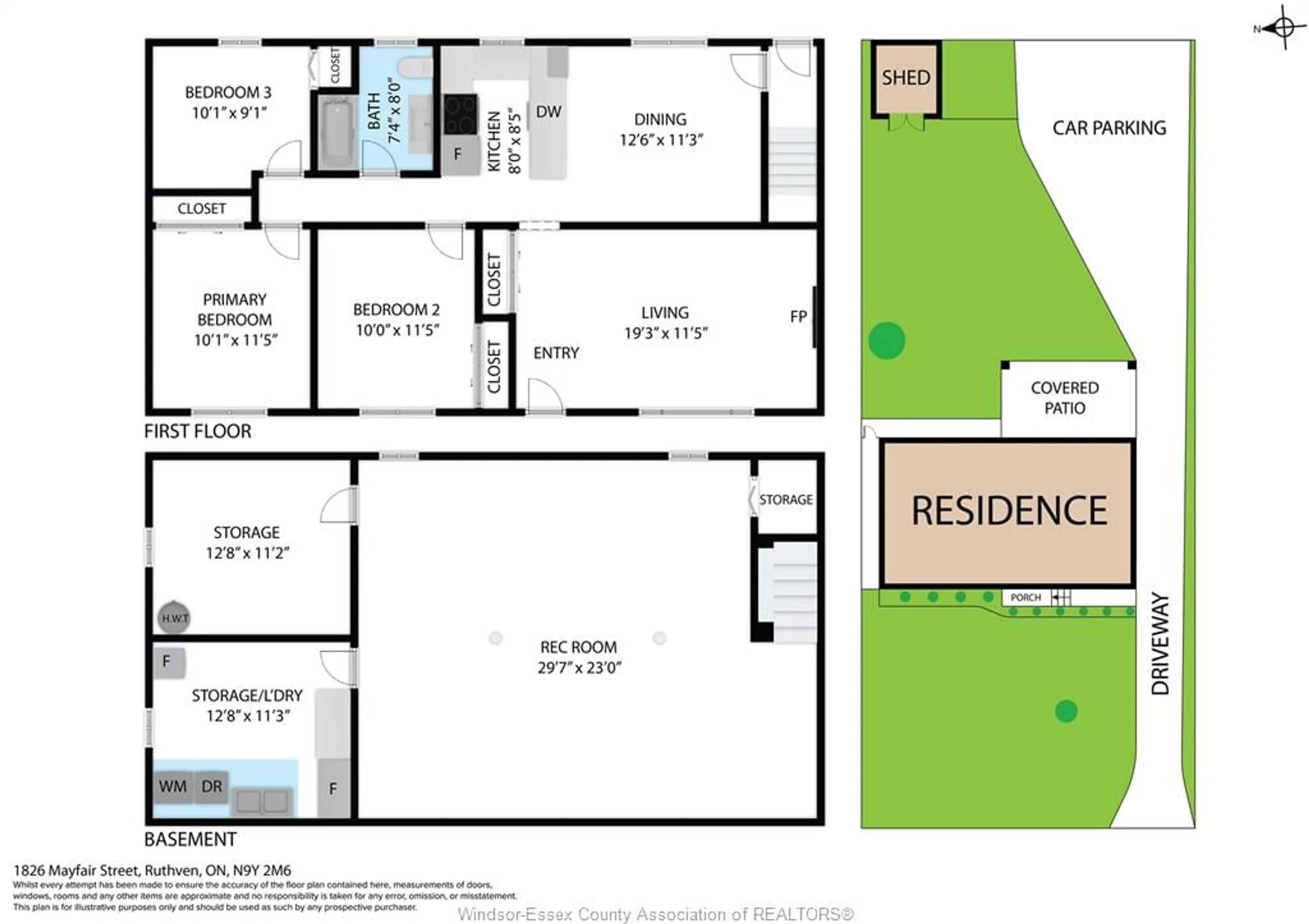 Floor plan for 1826 Mayfair St, Kingsville Ontario N9Y 2M6
