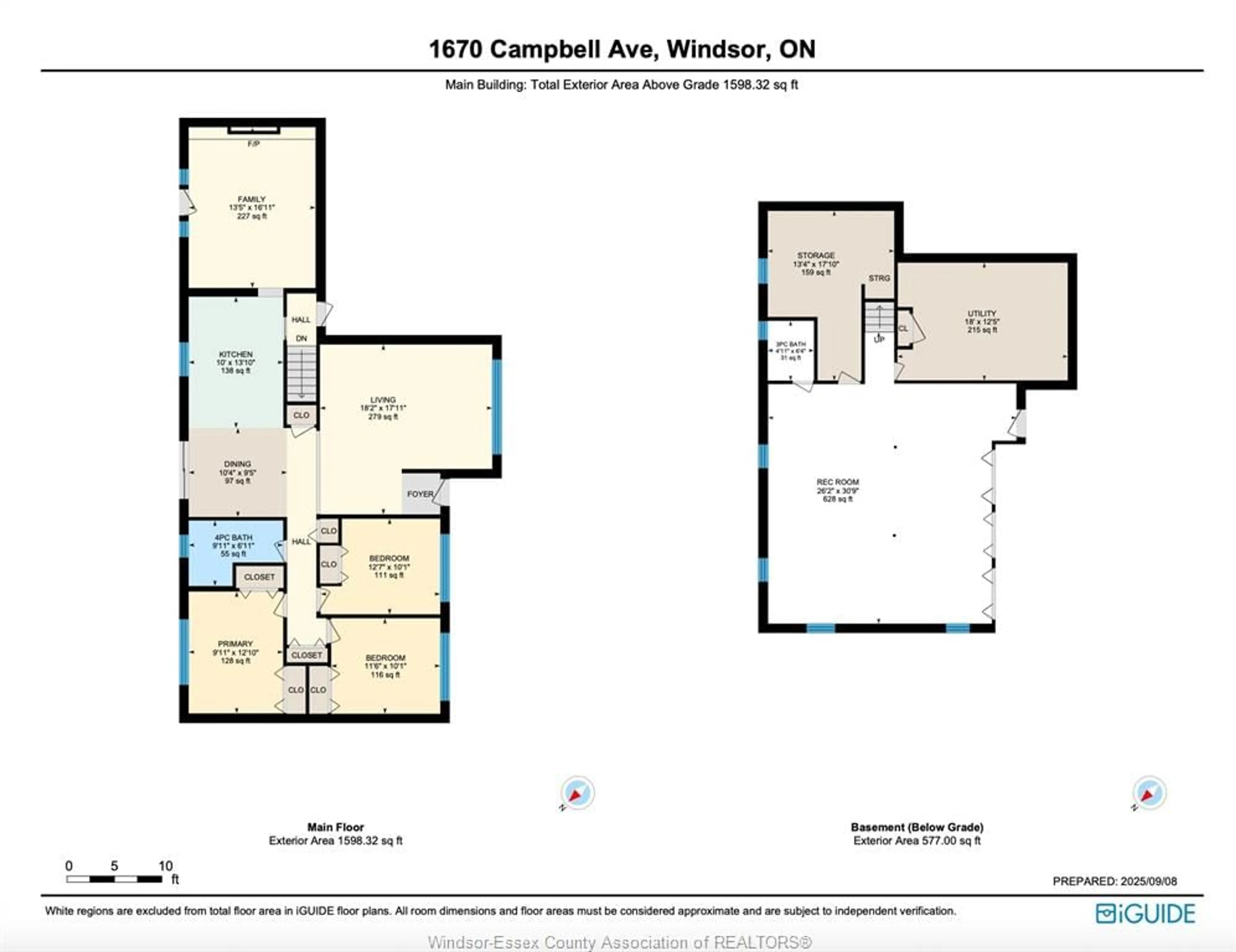 Floor plan for 1670 CAMPBELL, Windsor Ontario N9B 2K6
