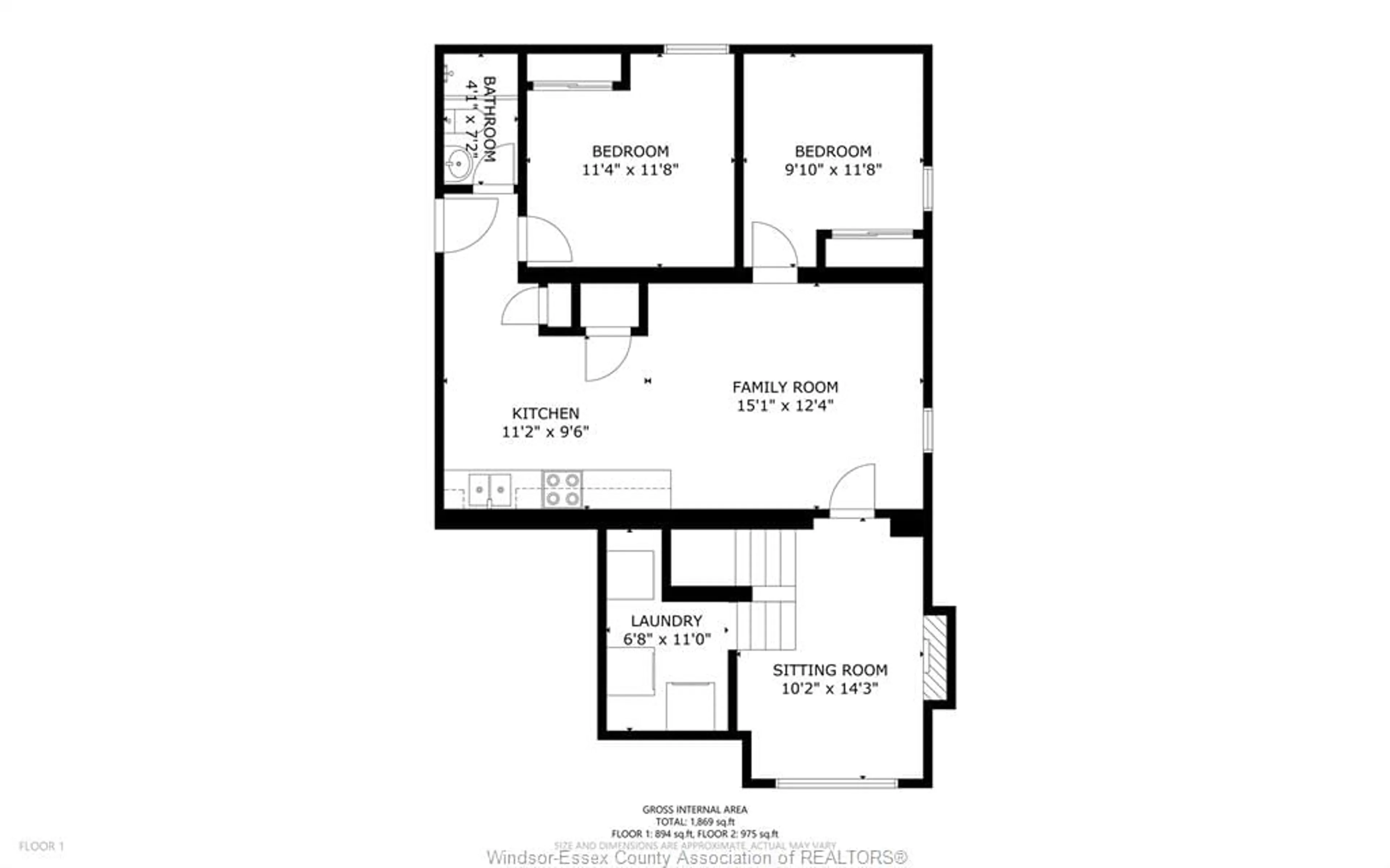 Floor plan for 1443 CAMPBELL Ave, Windsor Ontario N9B 2K1