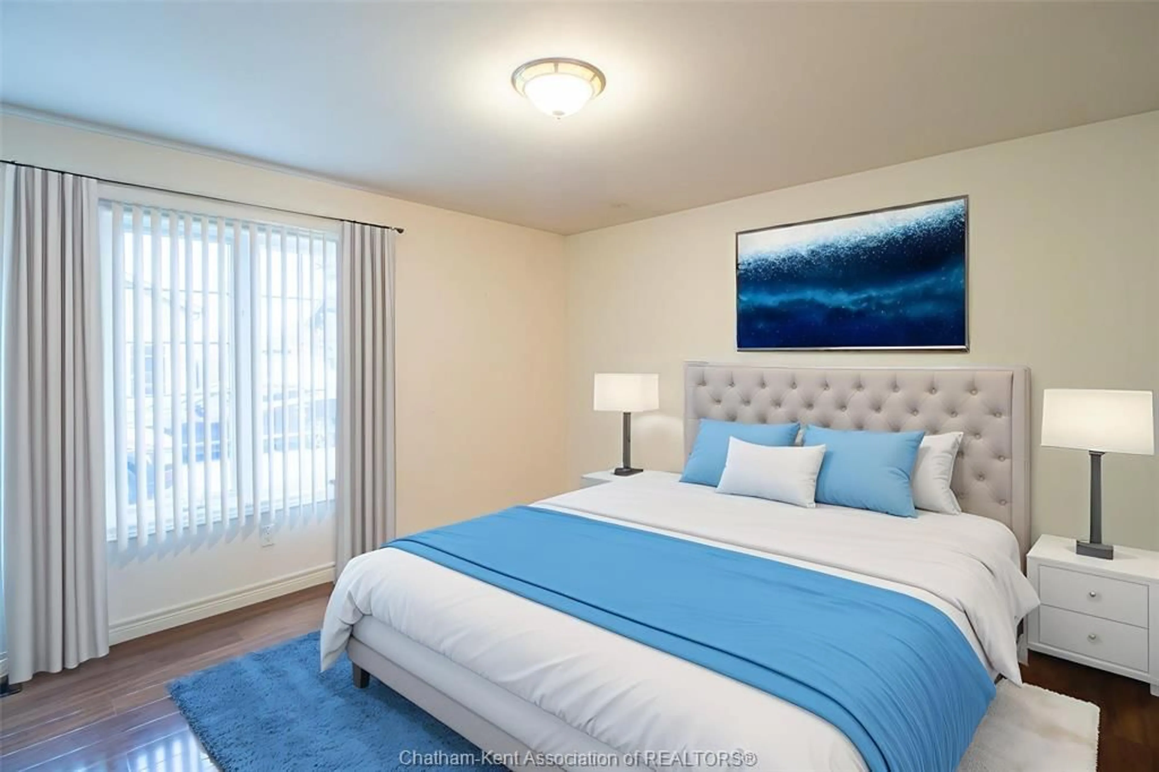 Bedroom with bed, carpet floor for 3 Schooner Crt, Chatham Ontario N7L 0A1