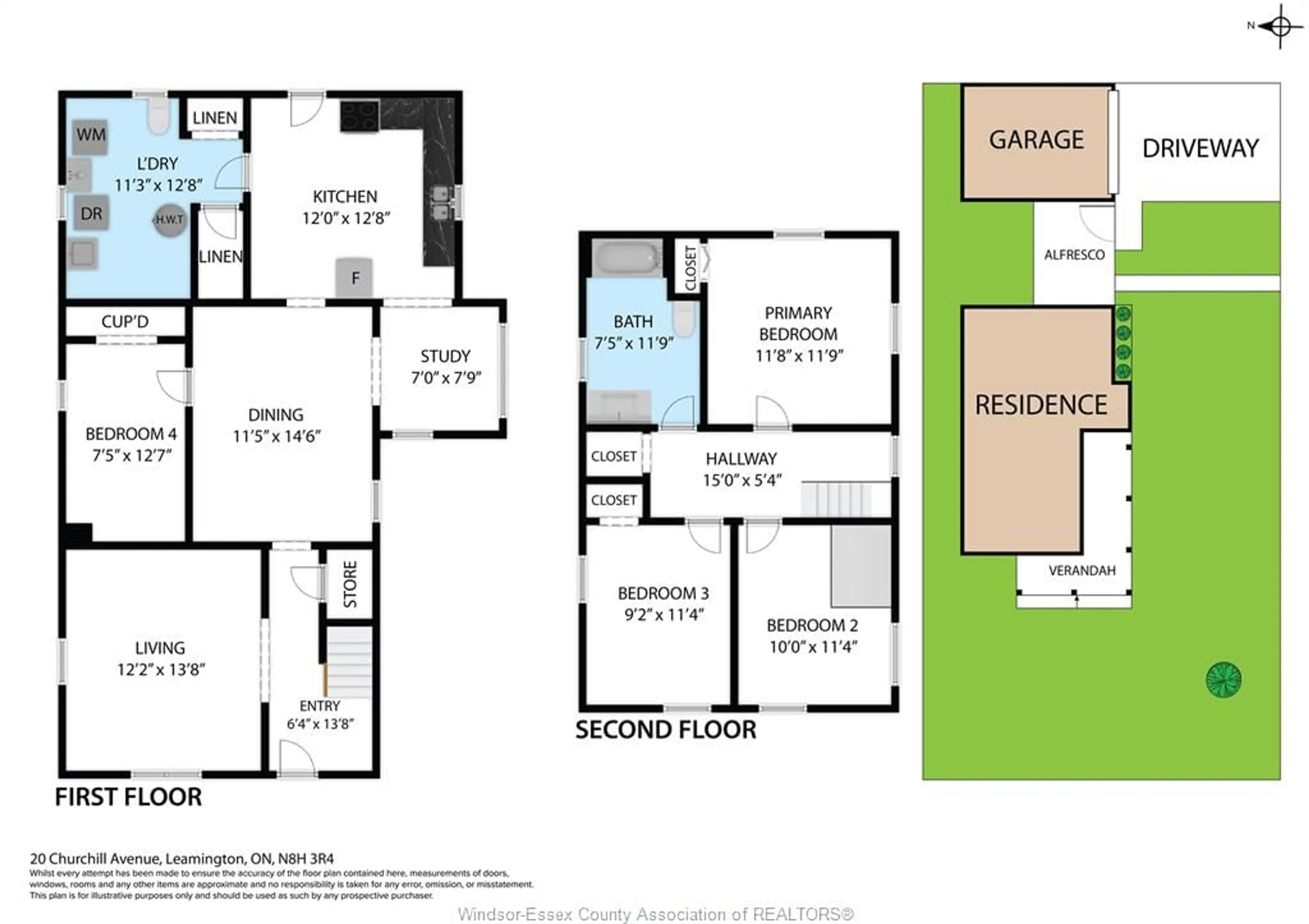 Floor plan for 20 Churchill Ave, Leamington Ontario N8H 3R4