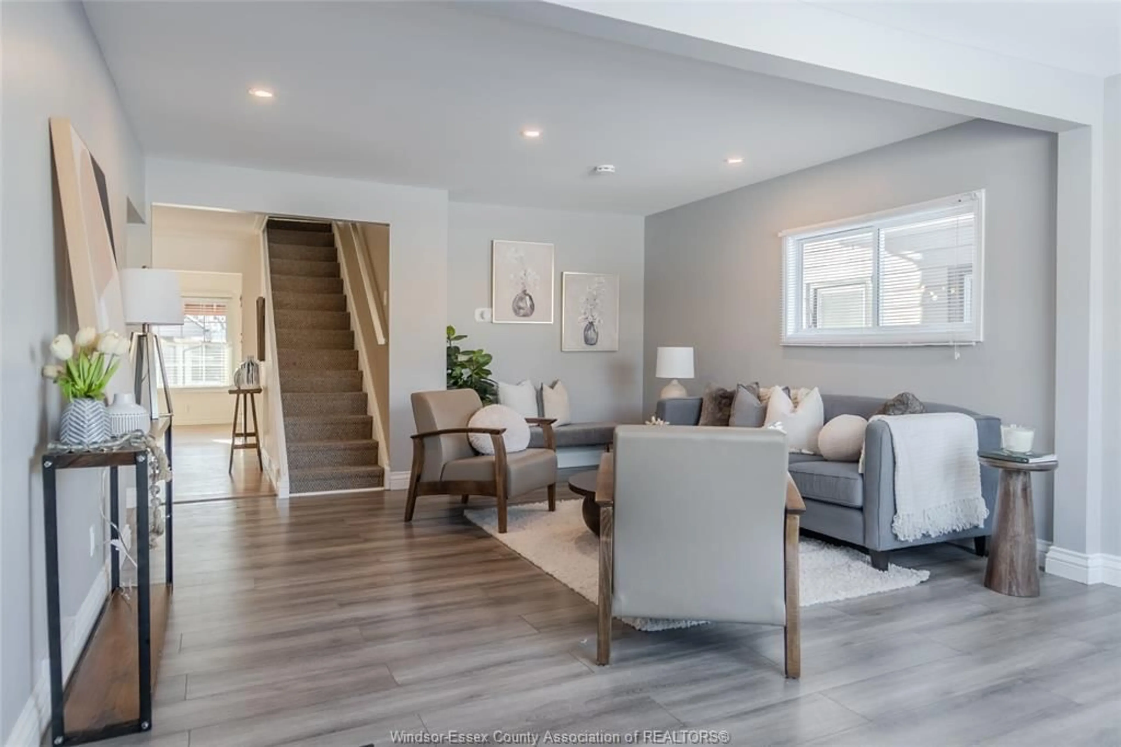 Living room with furniture, wood/laminate floor for 1769 BALFOUR Blvd, Windsor Ontario N8T 2S2