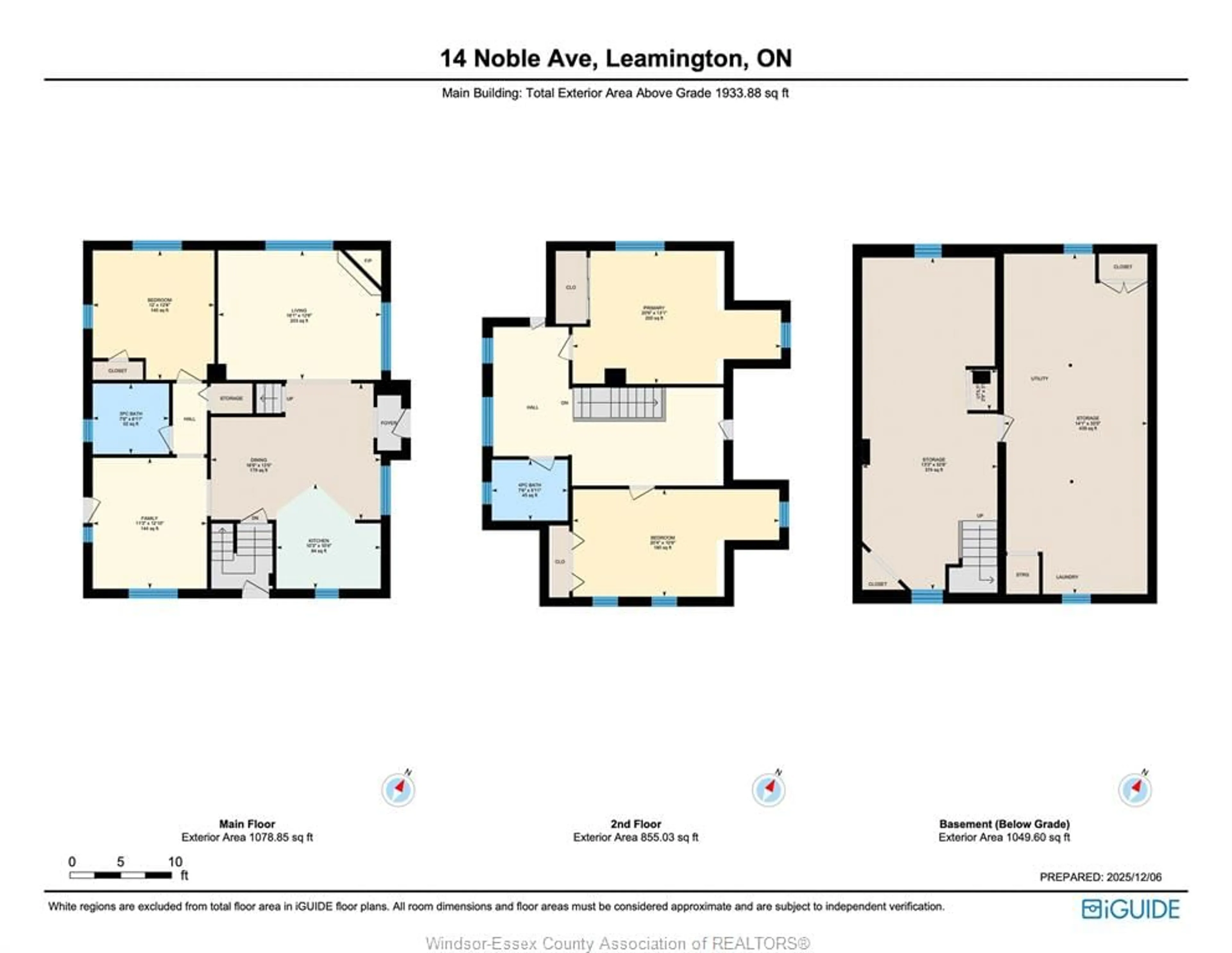 Floor plan for 14 NOBLE St, Leamington Ontario N8H 3S6