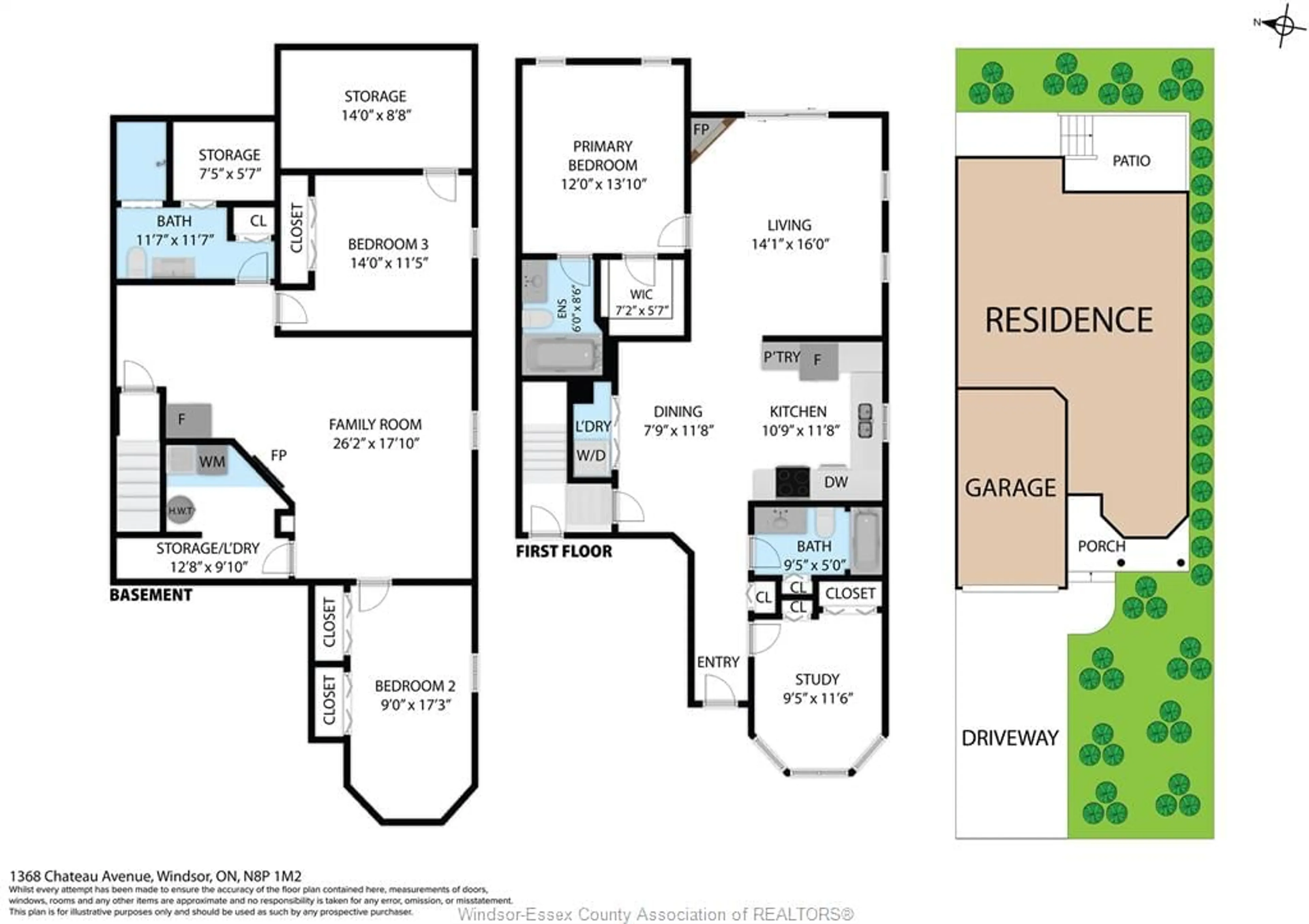 Floor plan for 1368 Chateau Ave, Windsor Ontario N8P 1M2