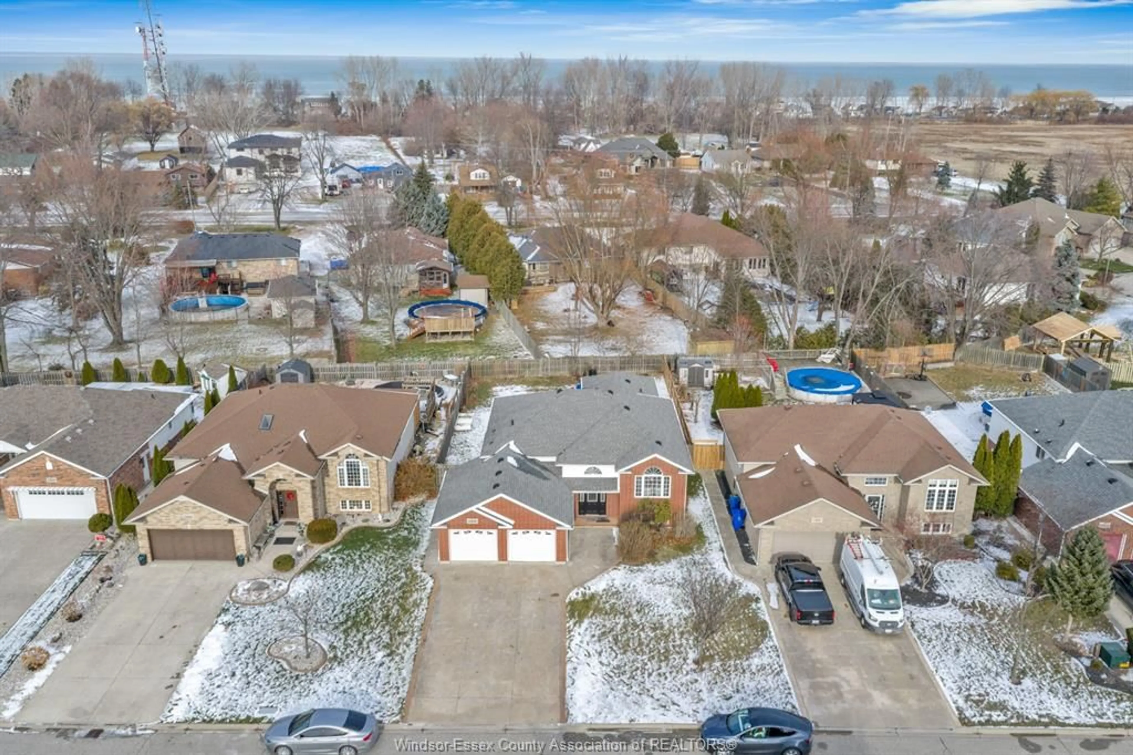 A pic from outside/outdoor area/front of a property/back of a property/a pic from drone, water/lake/river/ocean view for 1418 MCMAHON, Lakeshore Ontario N8L 0R1