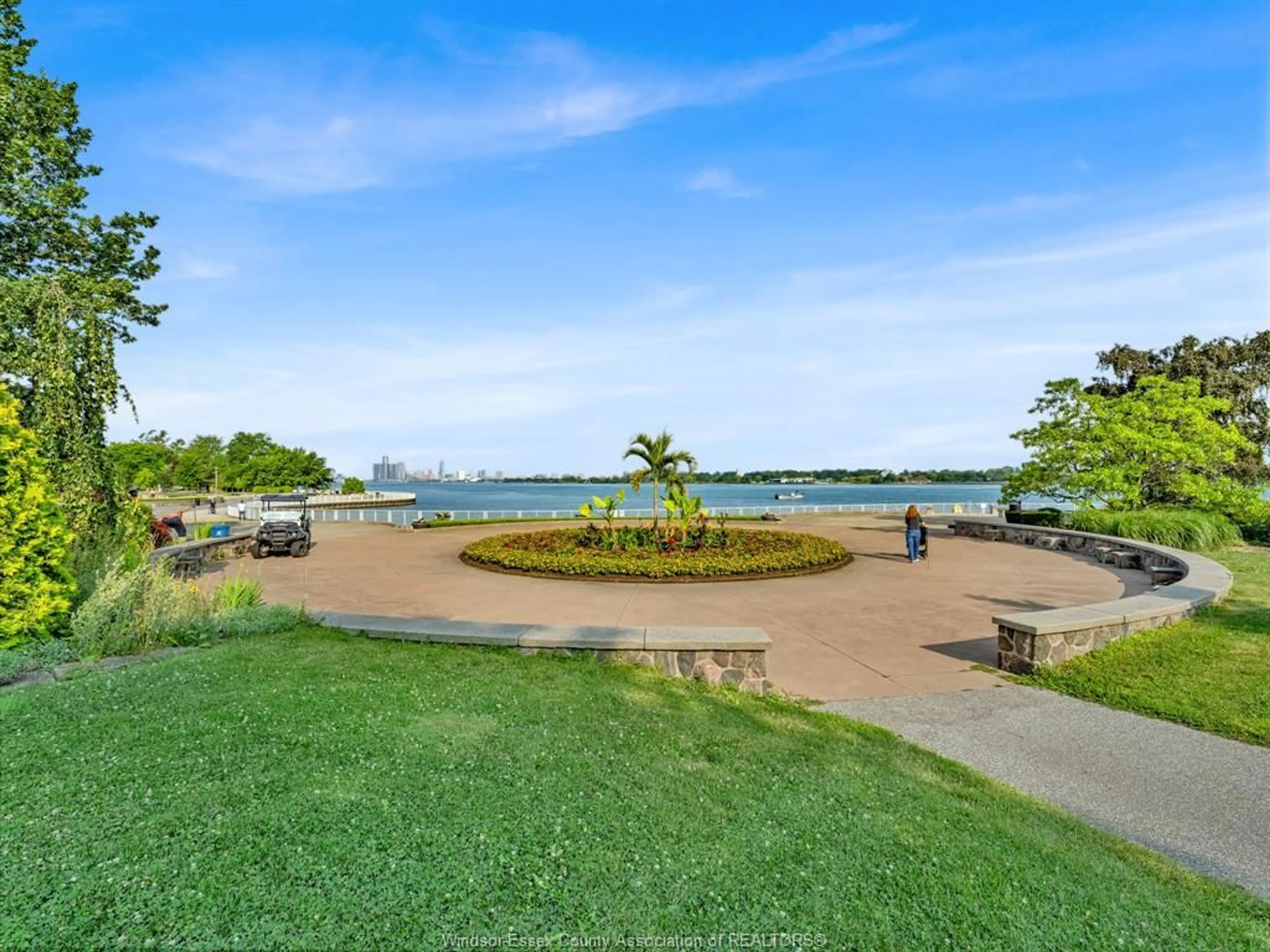 Patio, water/lake/river/ocean view for 5125 RIVERSIDE Dr #202, Windsor Ontario N8S 4L8