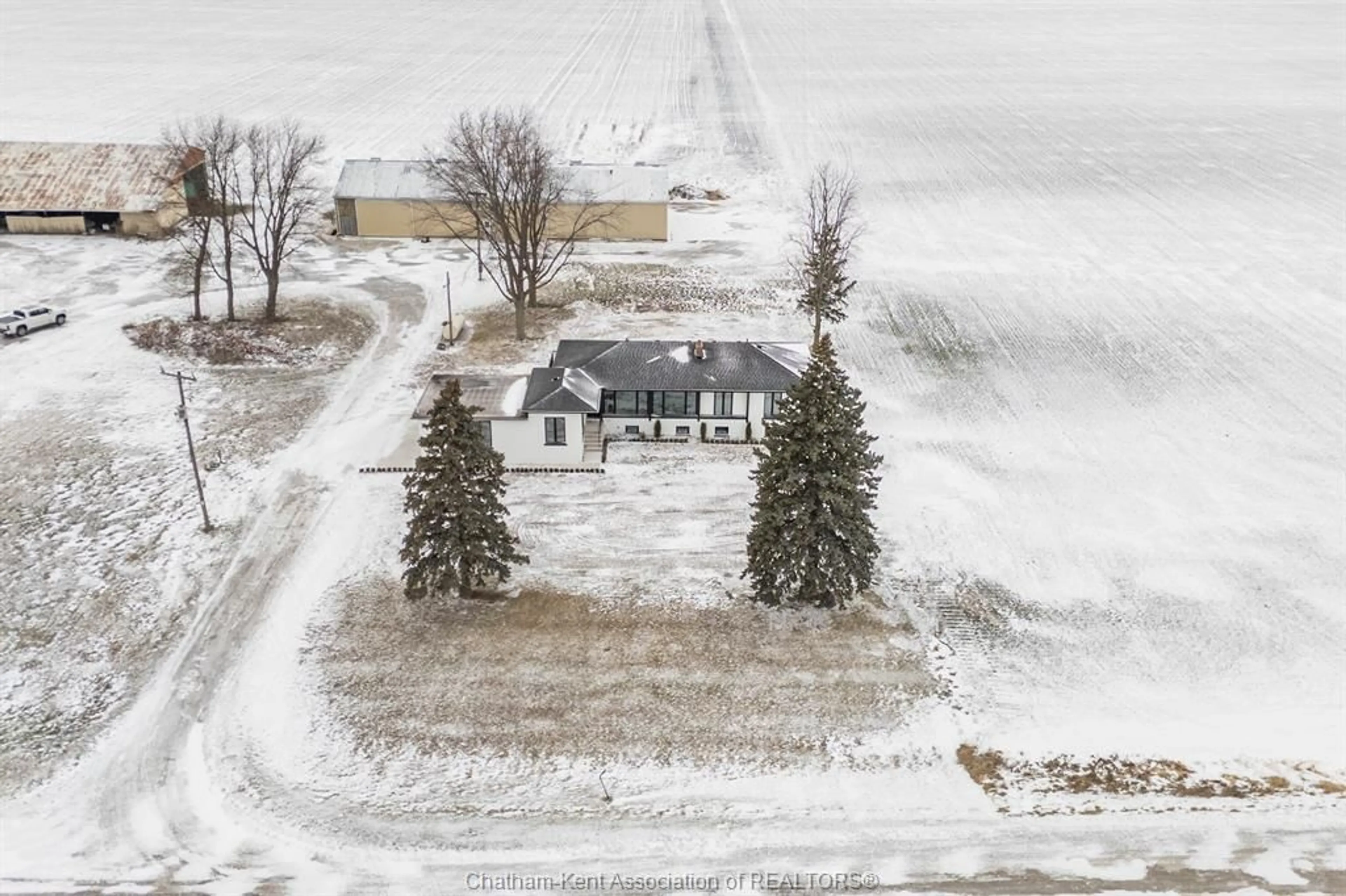 A pic from outside/outdoor area/front of a property/back of a property/a pic from drone, street for 6511 QUEENS Line, Raleigh Township Ontario N7M 5T1