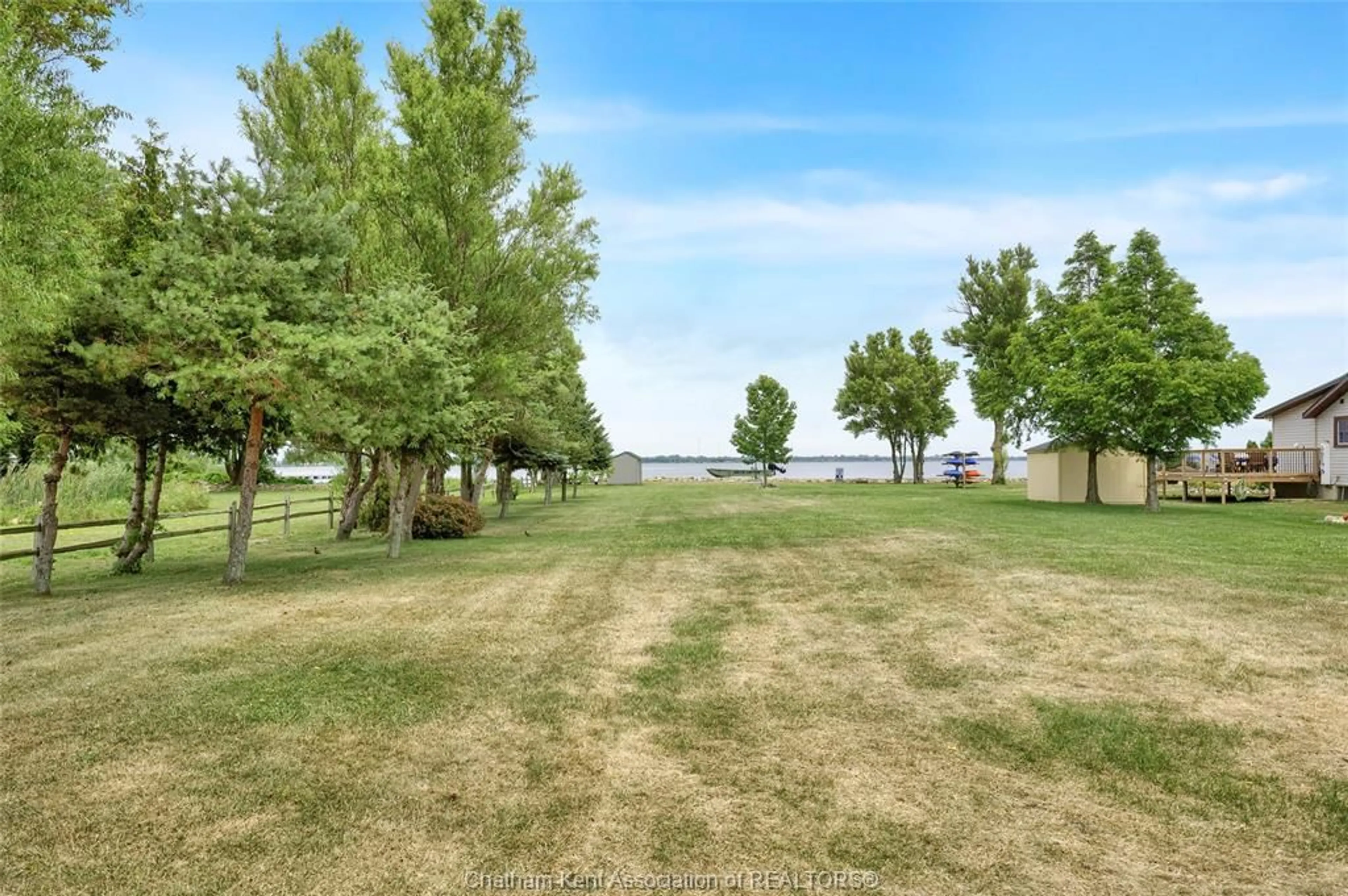 A pic from outside/outdoor area/front of a property/back of a property/a pic from drone, water/lake/river/ocean view for 100 ROSS Lane, Erieau Ontario N0P 1N0