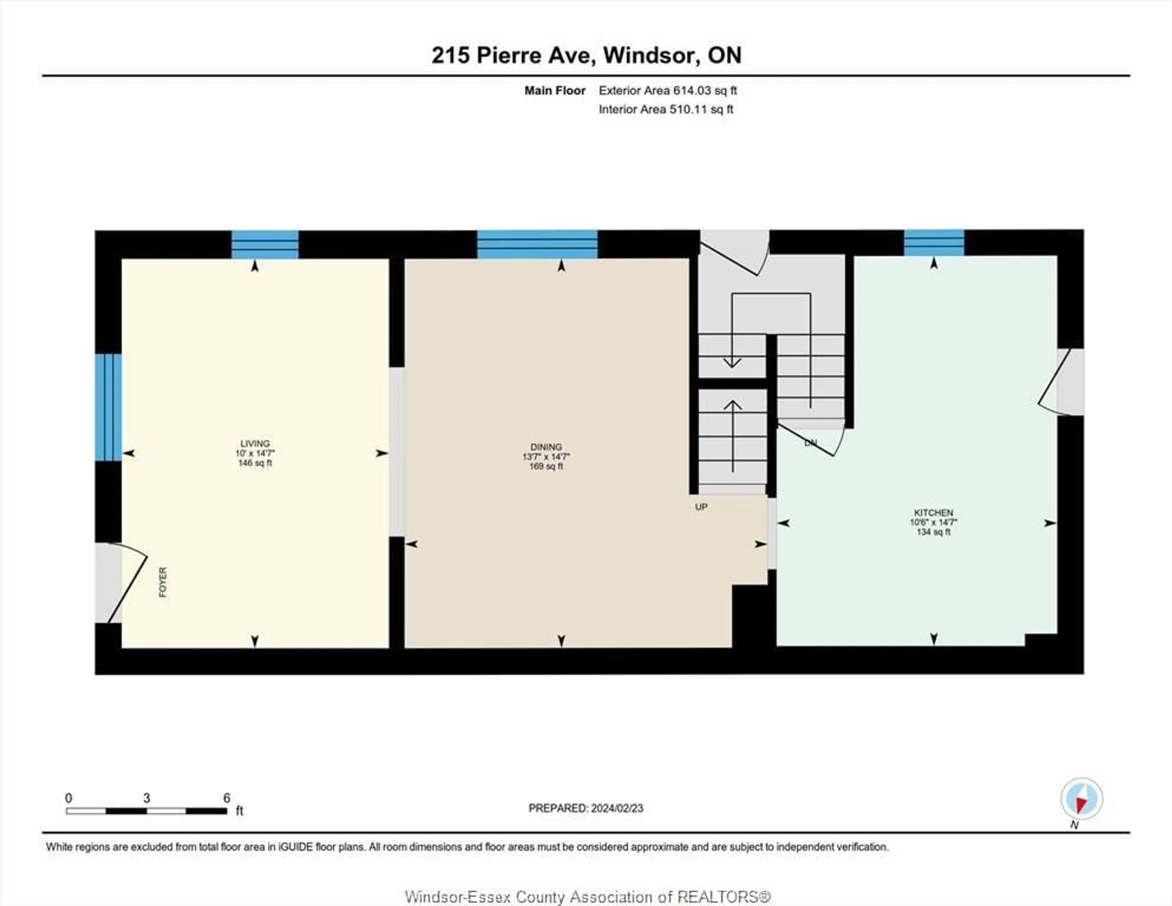 Floor plan for 215 Pierre Ave, Windsor Ontario N9A 2J6