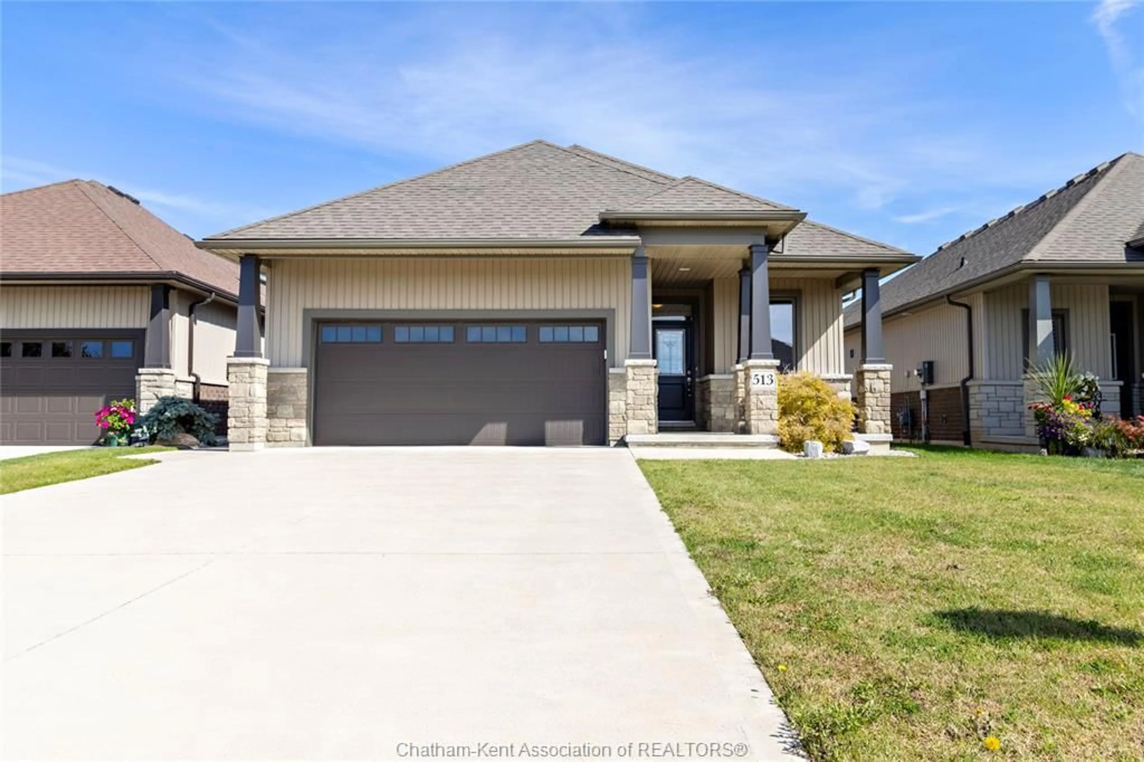 Home with brick exterior material, street for 513 EVENTIDE Pl, Chatham Ontario N7L 0G2