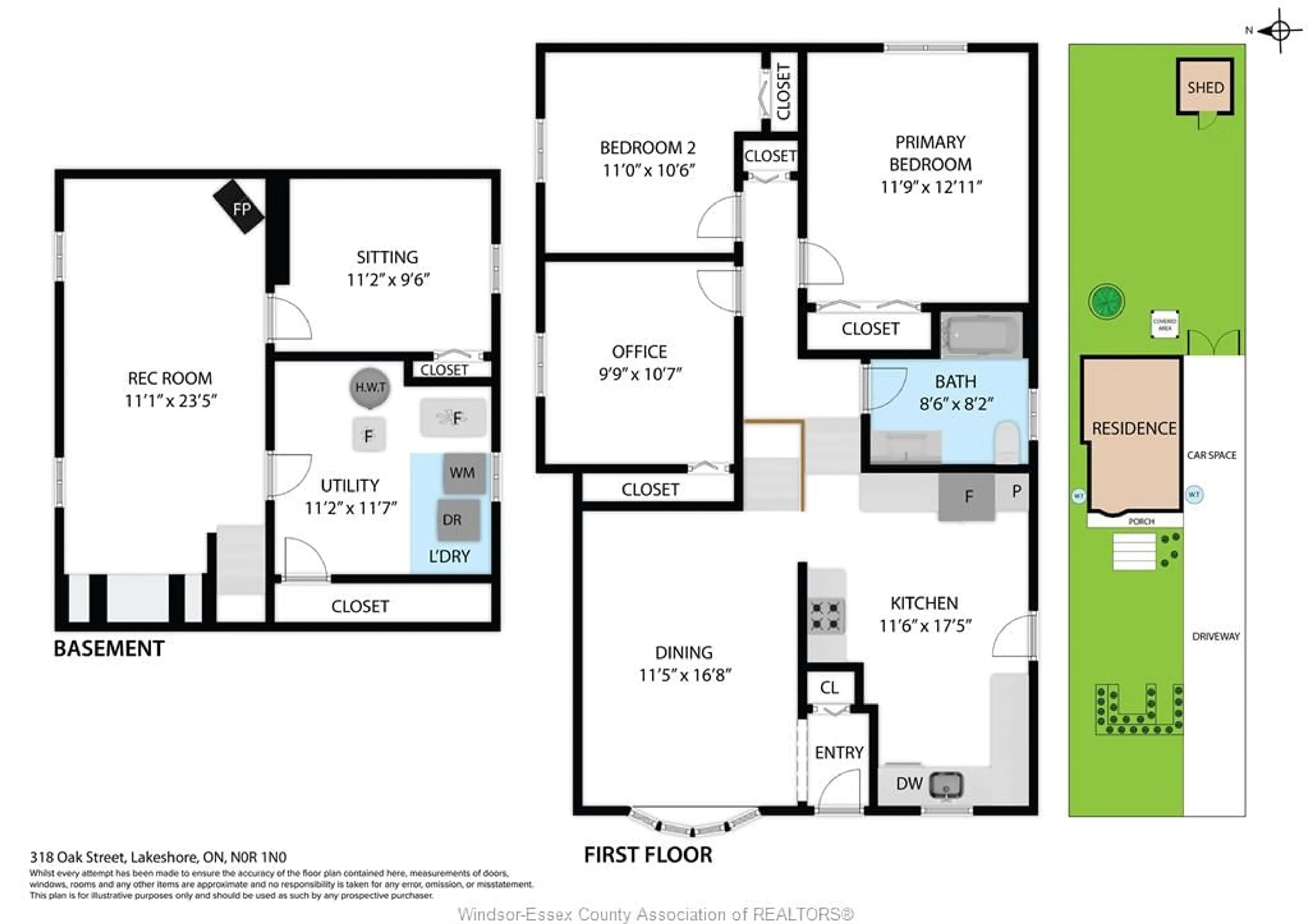 Floor plan for 318 Oak St, Lakeshore Ontario N0R 1N0