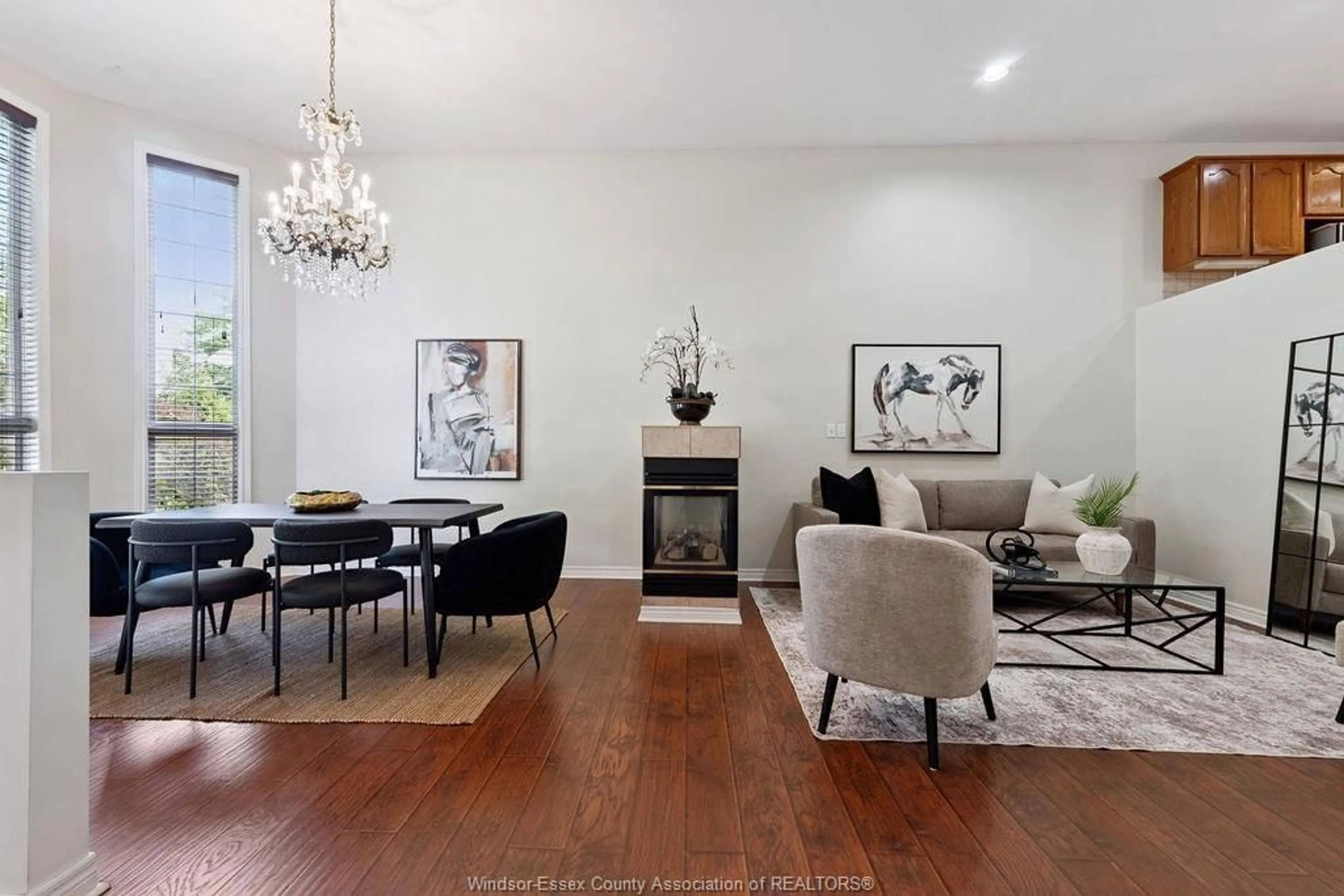 Living room with furniture, wood/laminate floor for 1544 IMPERIAL Cres, Windsor Ontario N9G 2T8