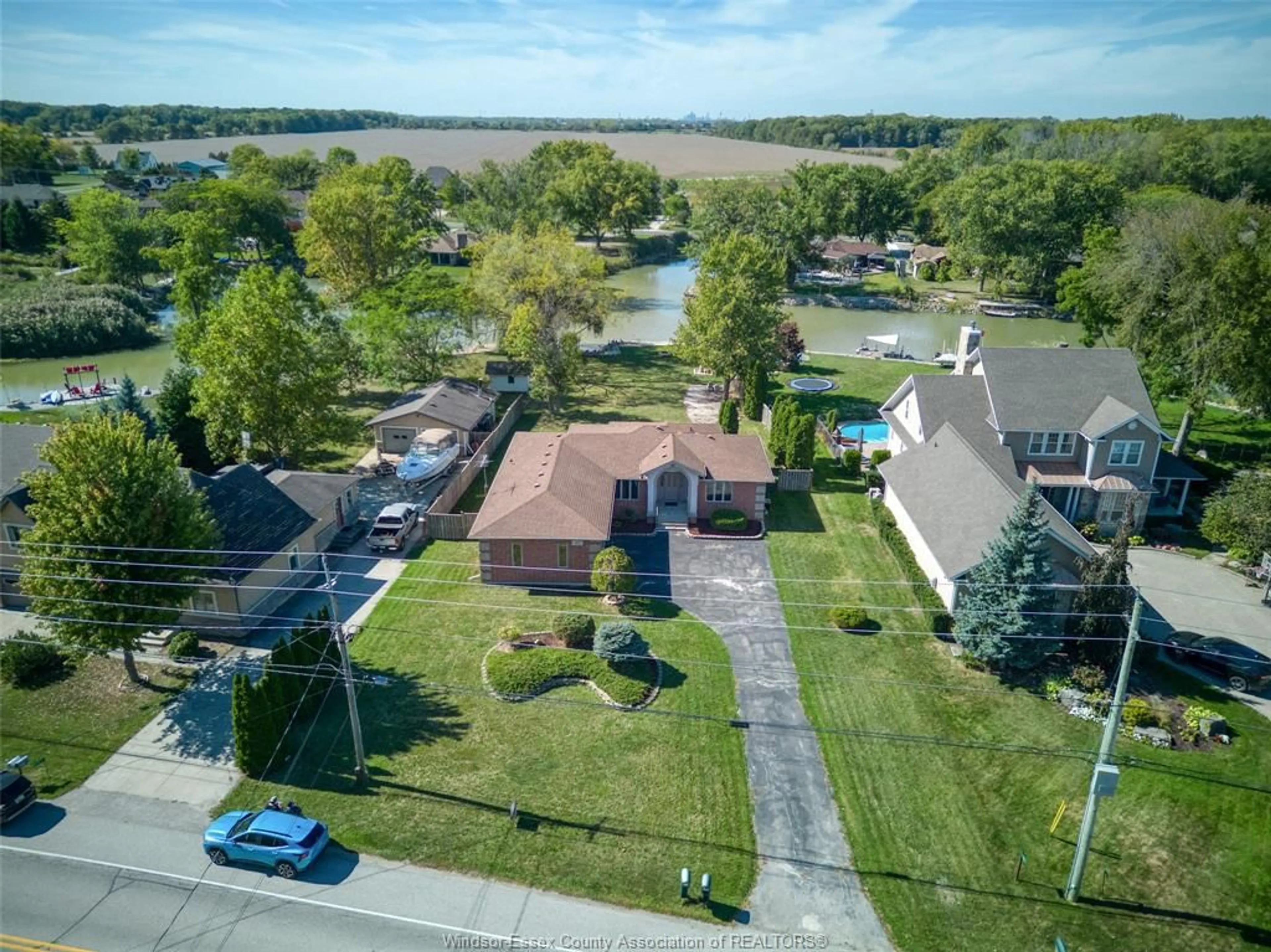 A pic from outside/outdoor area/front of a property/back of a property/a pic from drone, water/lake/river/ocean view for 267 EAST PUCE, Lakeshore Ontario N0R 1A0