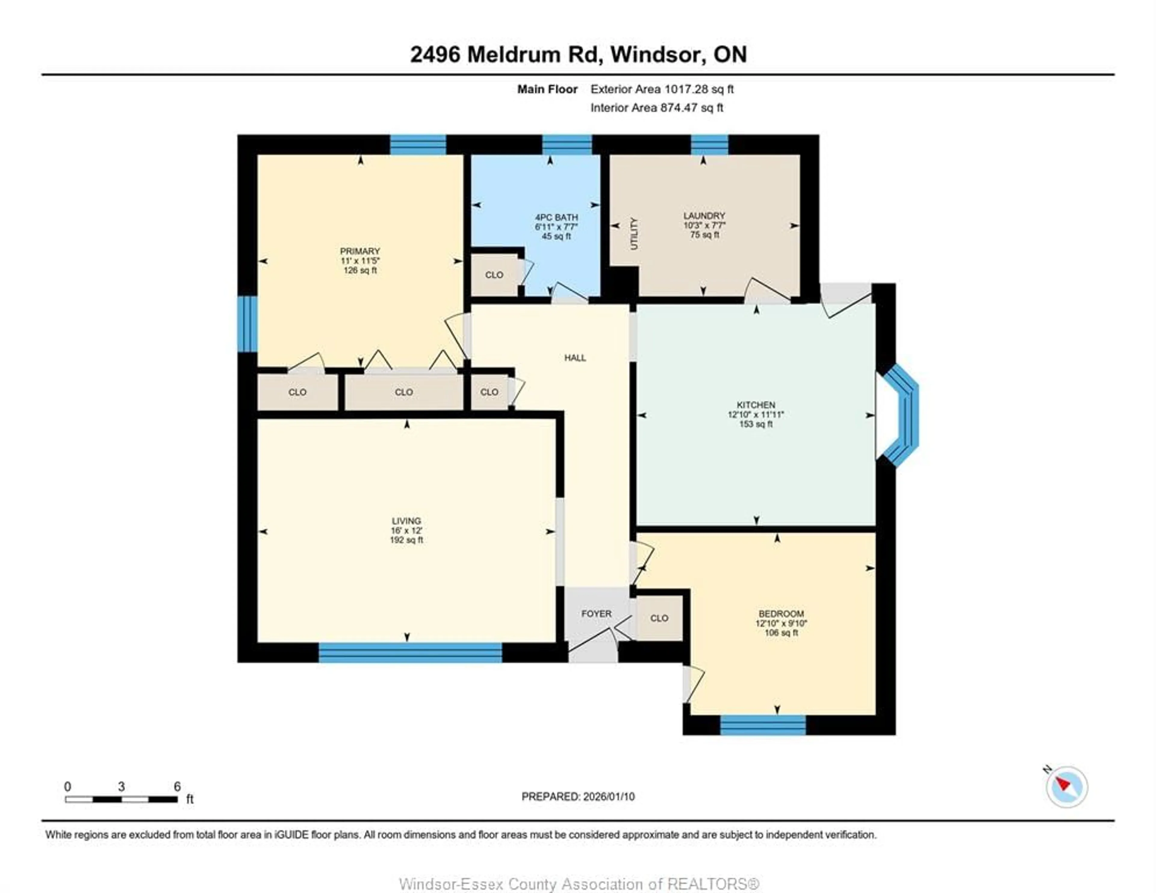 Floor plan for 2496 MELDRUM, Windsor Ontario N8W 4E8