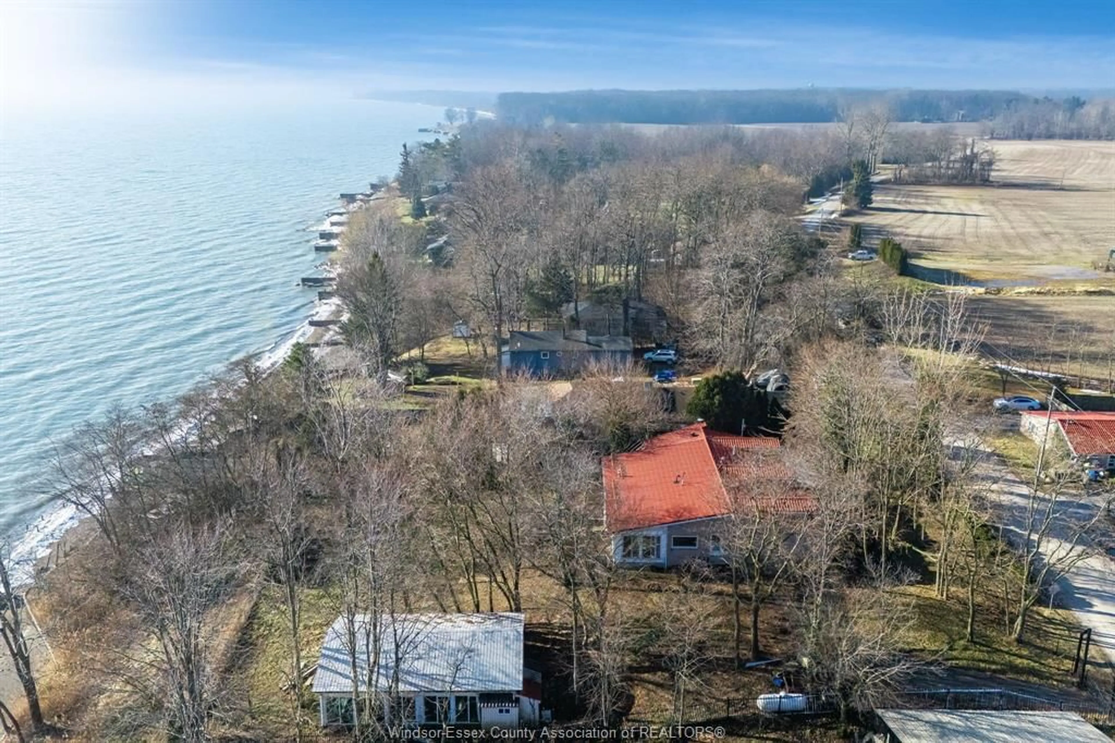 A pic from outside/outdoor area/front of a property/back of a property/a pic from drone, water/lake/river/ocean view for 20874 Cemetery Rd, Wheatley Ontario N0P 2P0
