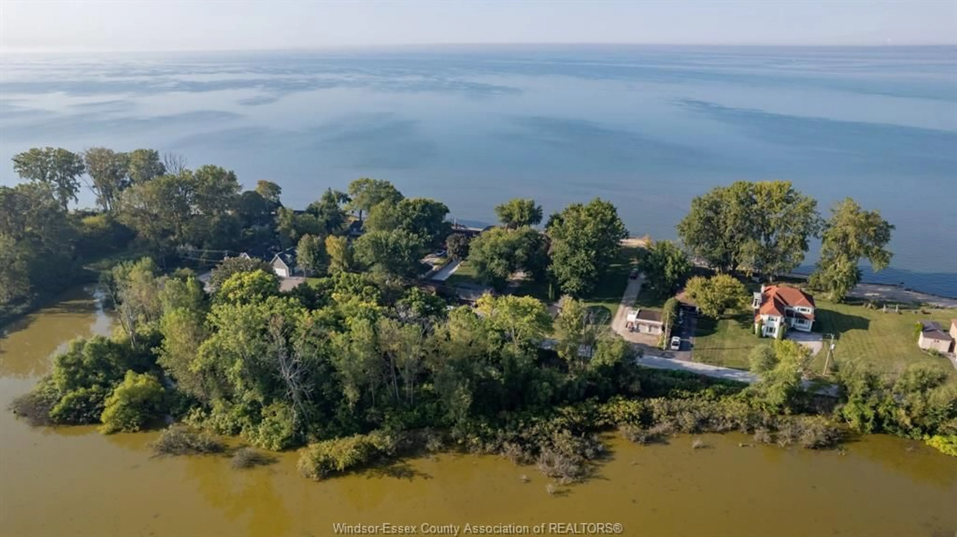 A pic from outside/outdoor area/front of a property/back of a property/a pic from drone, water/lake/river/ocean view for 1818 ERIE Ave, Amherstburg Ontario N9V 2Y8