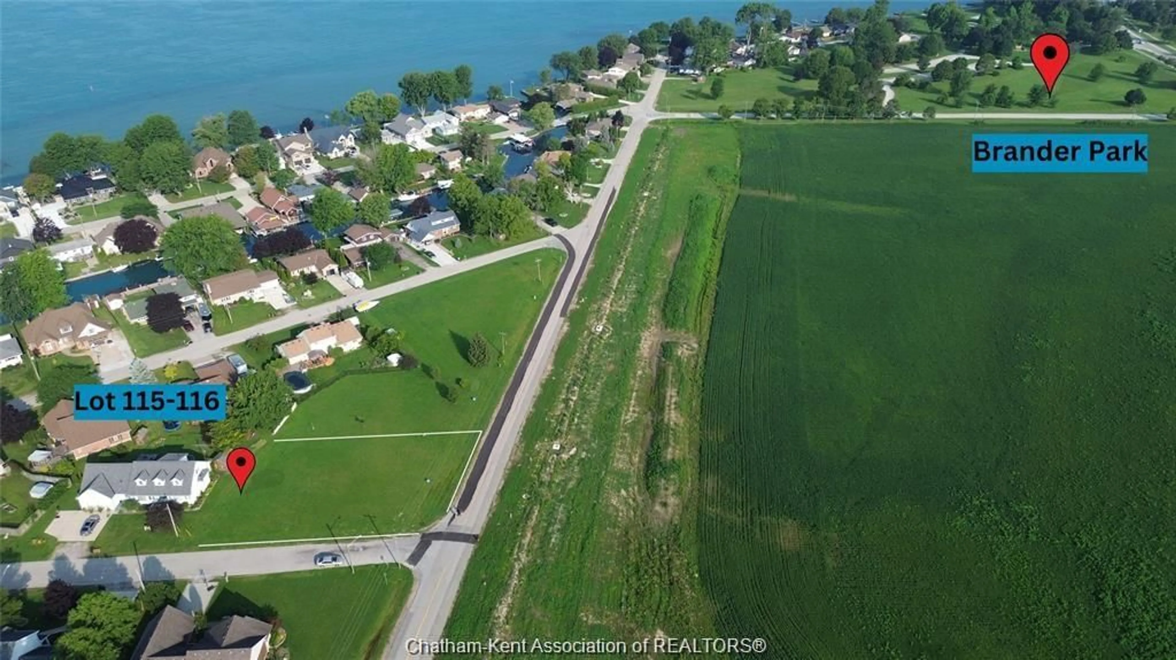 A pic from outside/outdoor area/front of a property/back of a property/a pic from drone, water/lake/river/ocean view for 4677 Old River Rd, Port Lambton Ontario N0P 2B0