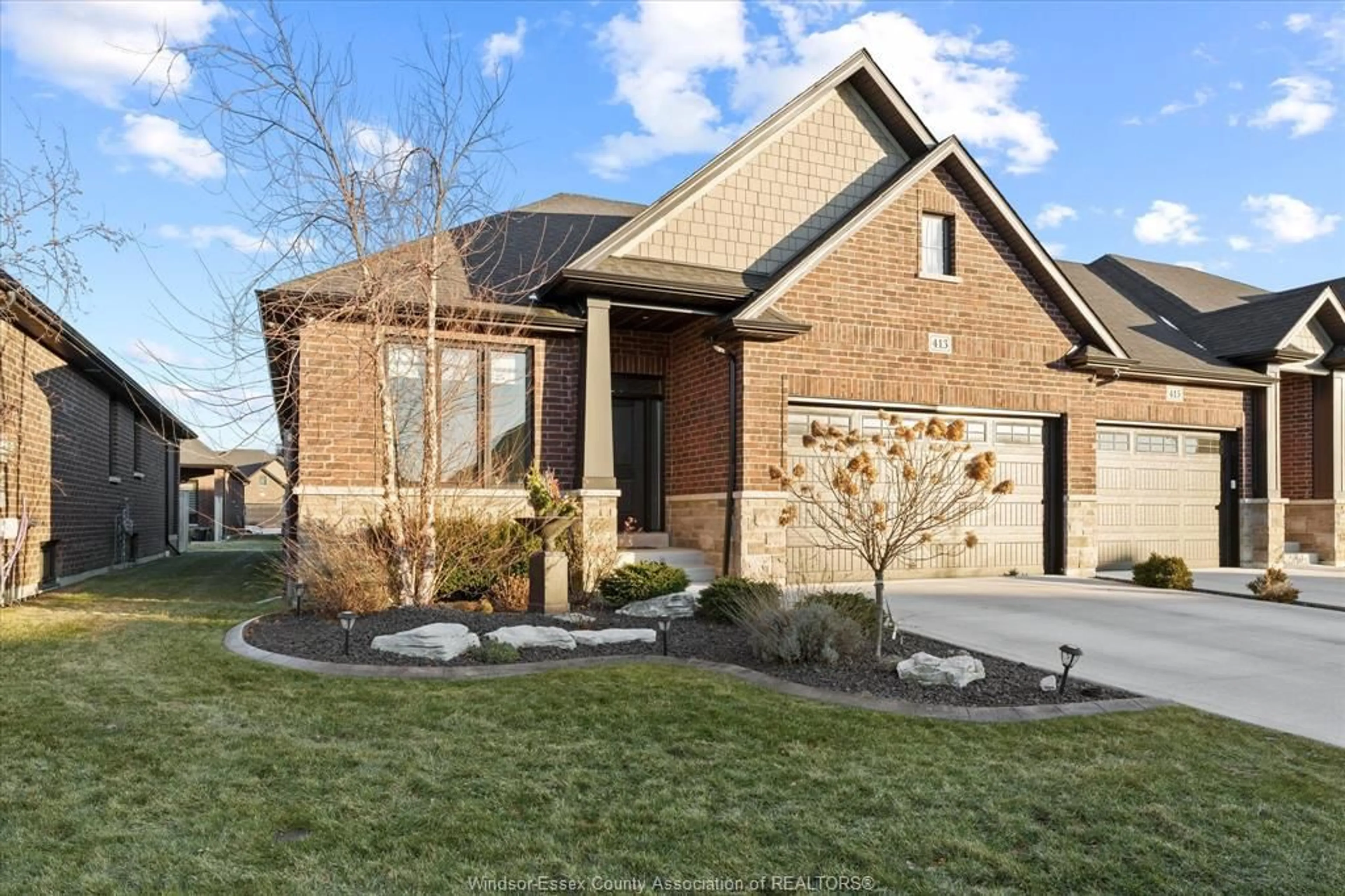 Home with brick exterior material, street for 413 BRUNMAR, Lakeshore Ontario N8L 0Y2