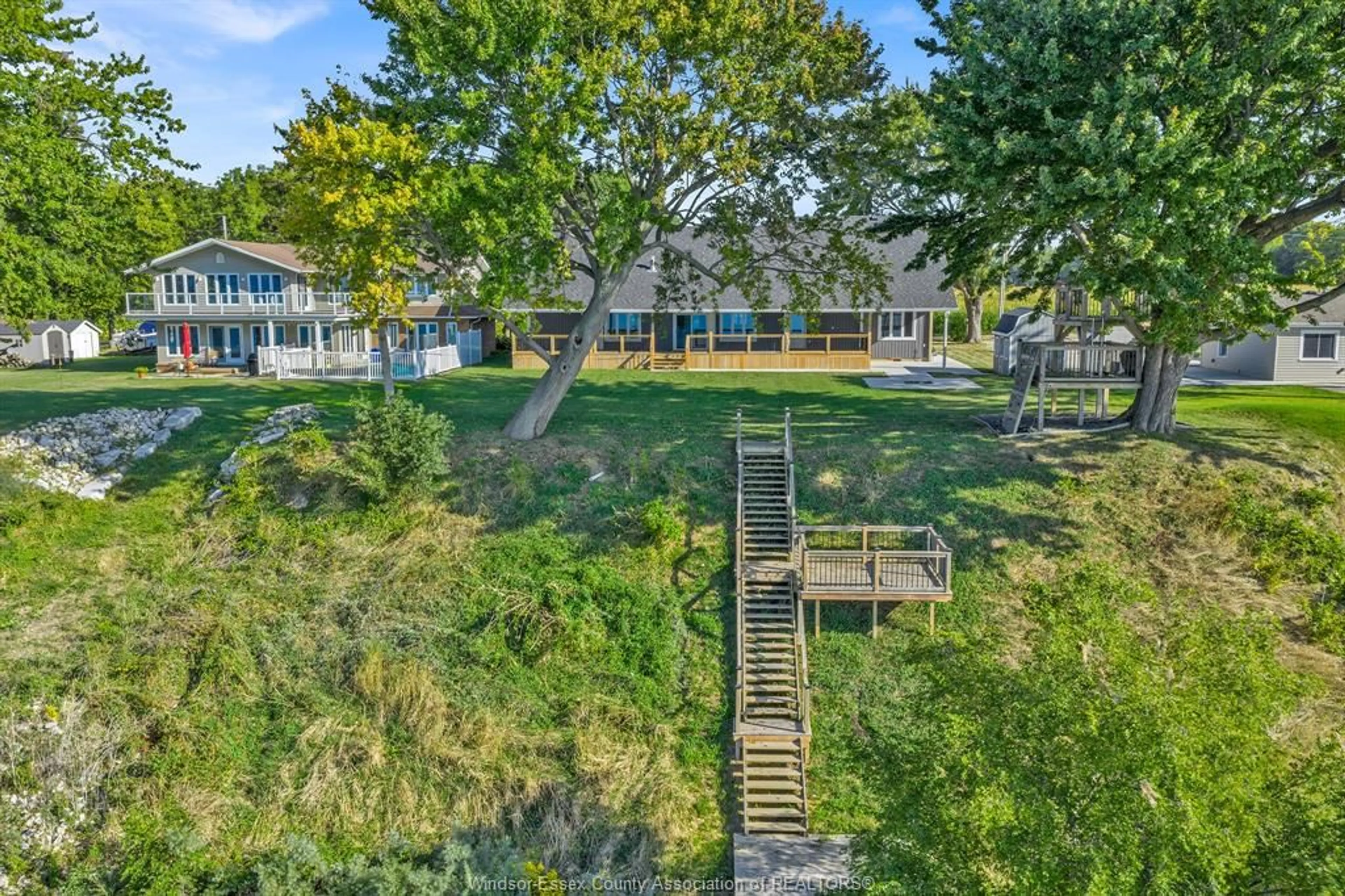 A pic from outside/outdoor area/front of a property/back of a property/a pic from drone, water/lake/river/ocean view for 131 HOWE Rd, Colchester South Ontario N0R 1G0