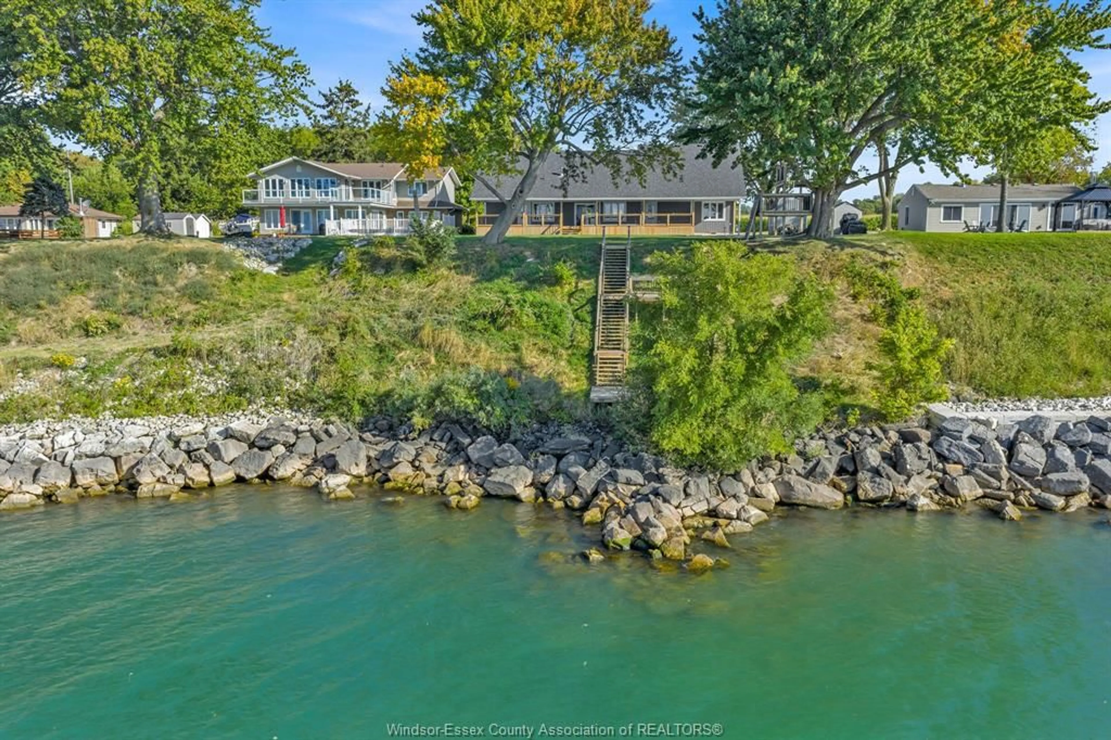 A pic from outside/outdoor area/front of a property/back of a property/a pic from drone, water/lake/river/ocean view for 131 HOWE Rd, Colchester South Ontario N0R 1G0