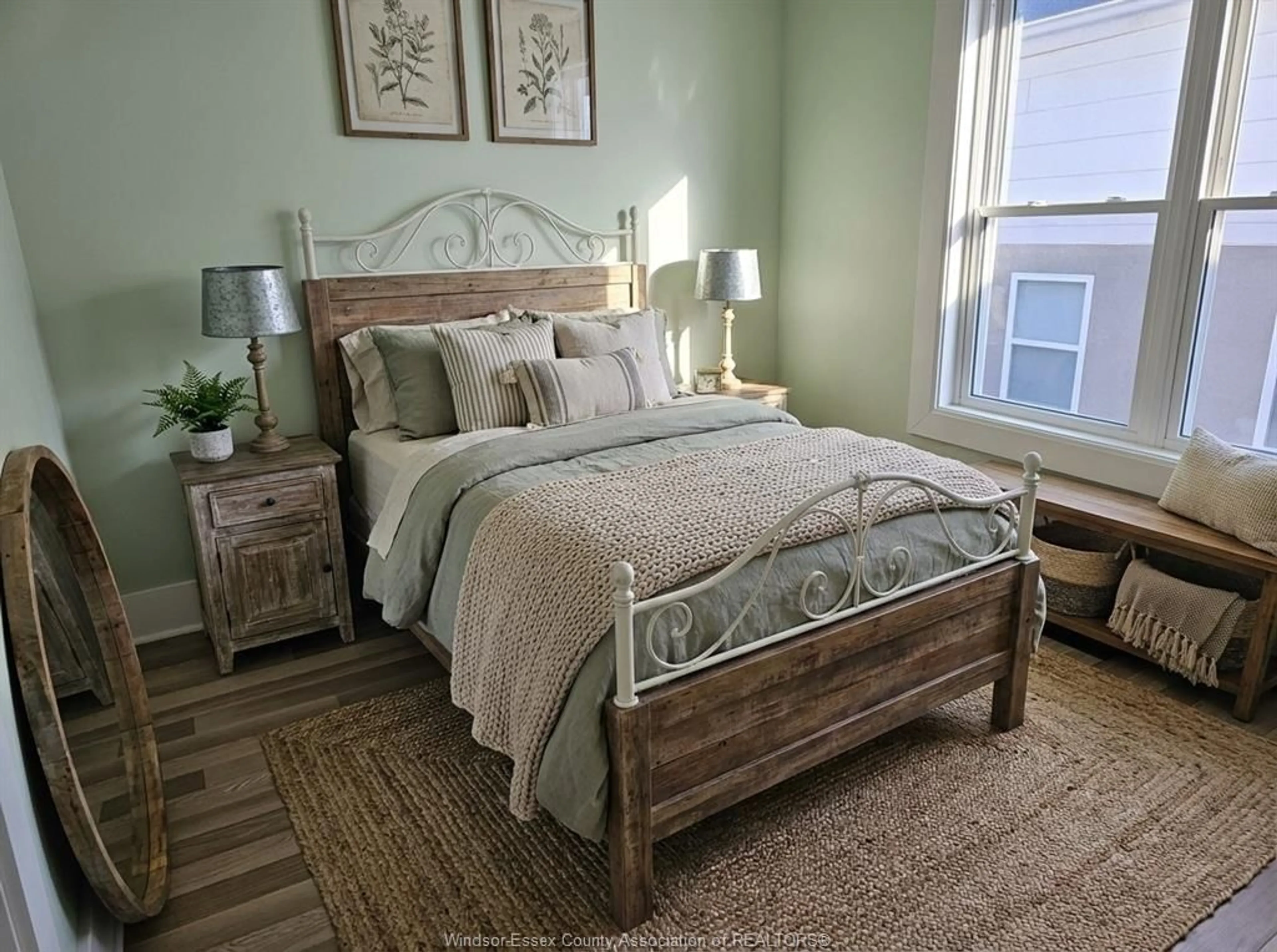 Bedroom with bed, wood/laminate floor for 1046 ELSMERE, Windsor Ontario N9A 2B2