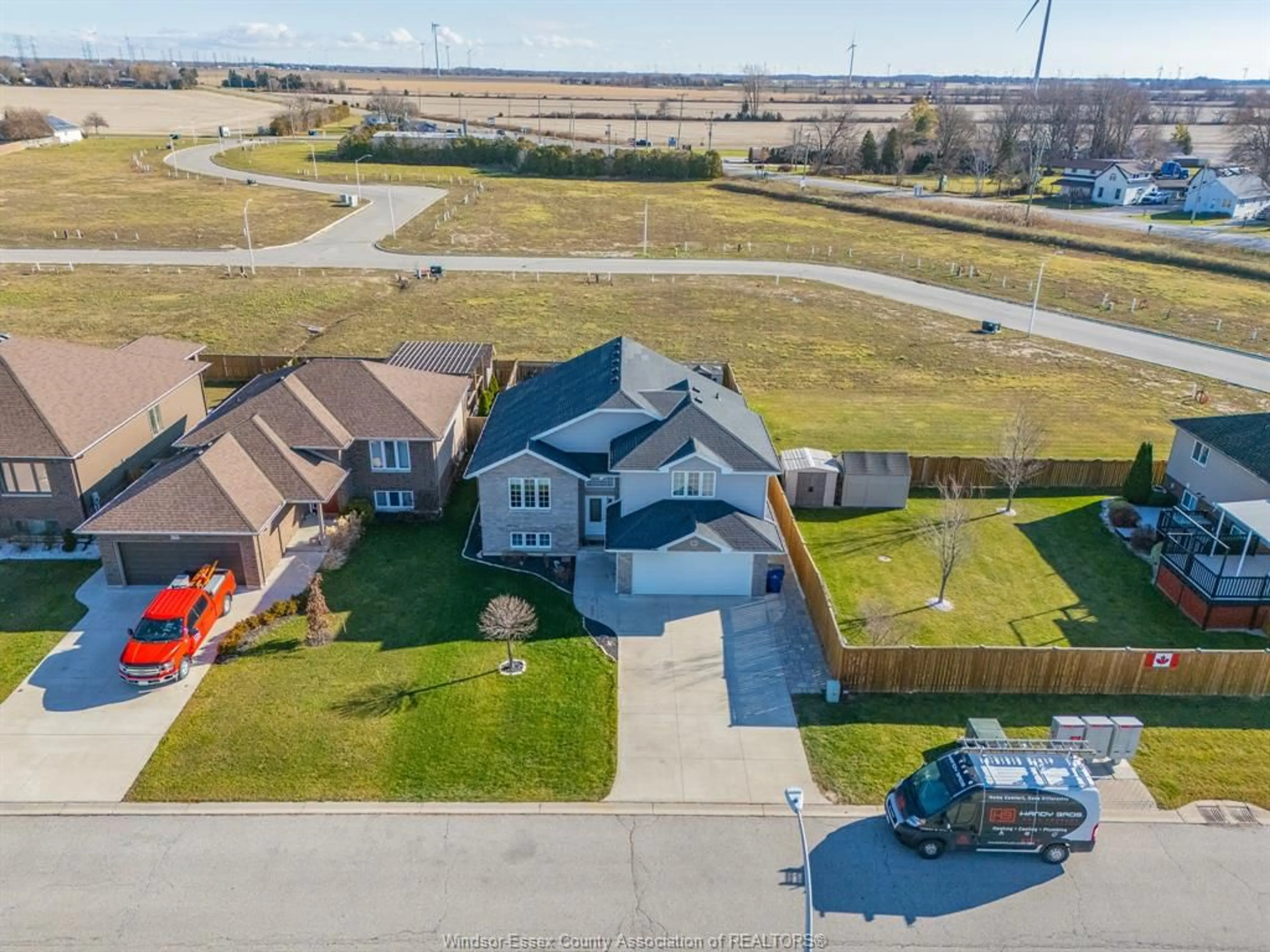 A pic from outside/outdoor area/front of a property/back of a property/a pic from drone, water/lake/river/ocean view for 61 HOMESTEADS, Tilbury Ontario N0P 2L0