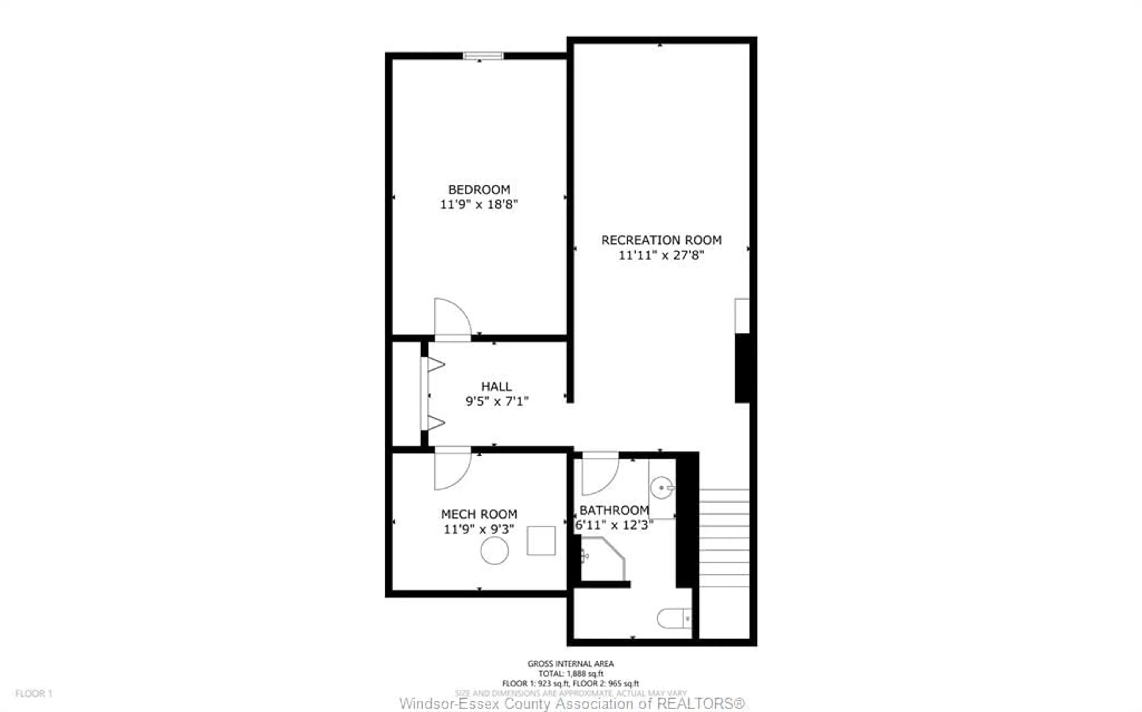 Floor plan for 550 RODFAM Dr, Windsor Ontario N9G 2W1