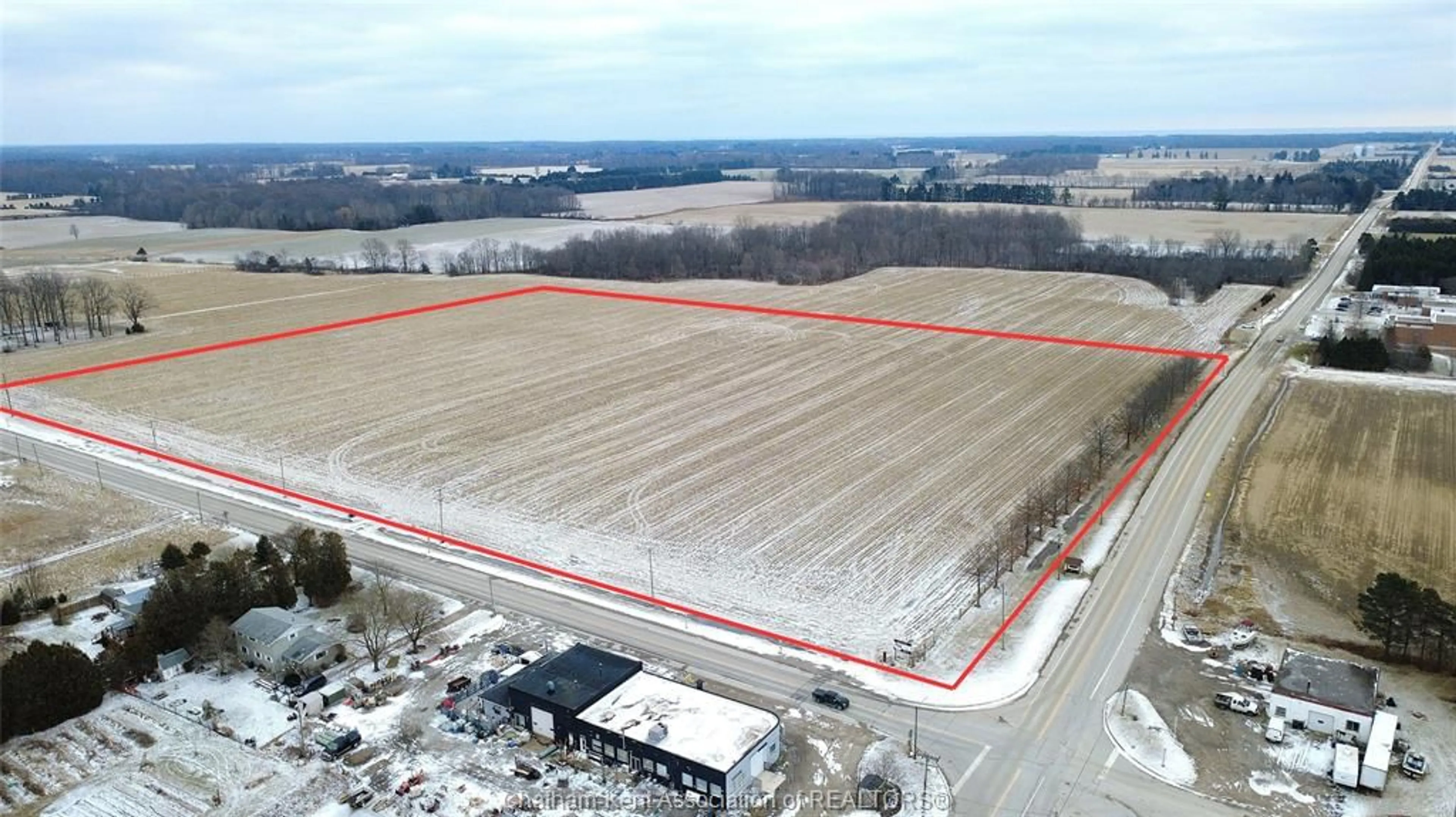 A pic from outside/outdoor area/front of a property/back of a property/a pic from drone, building for 22389 PIONEER Line, Rodney Ontario N0L 2C0