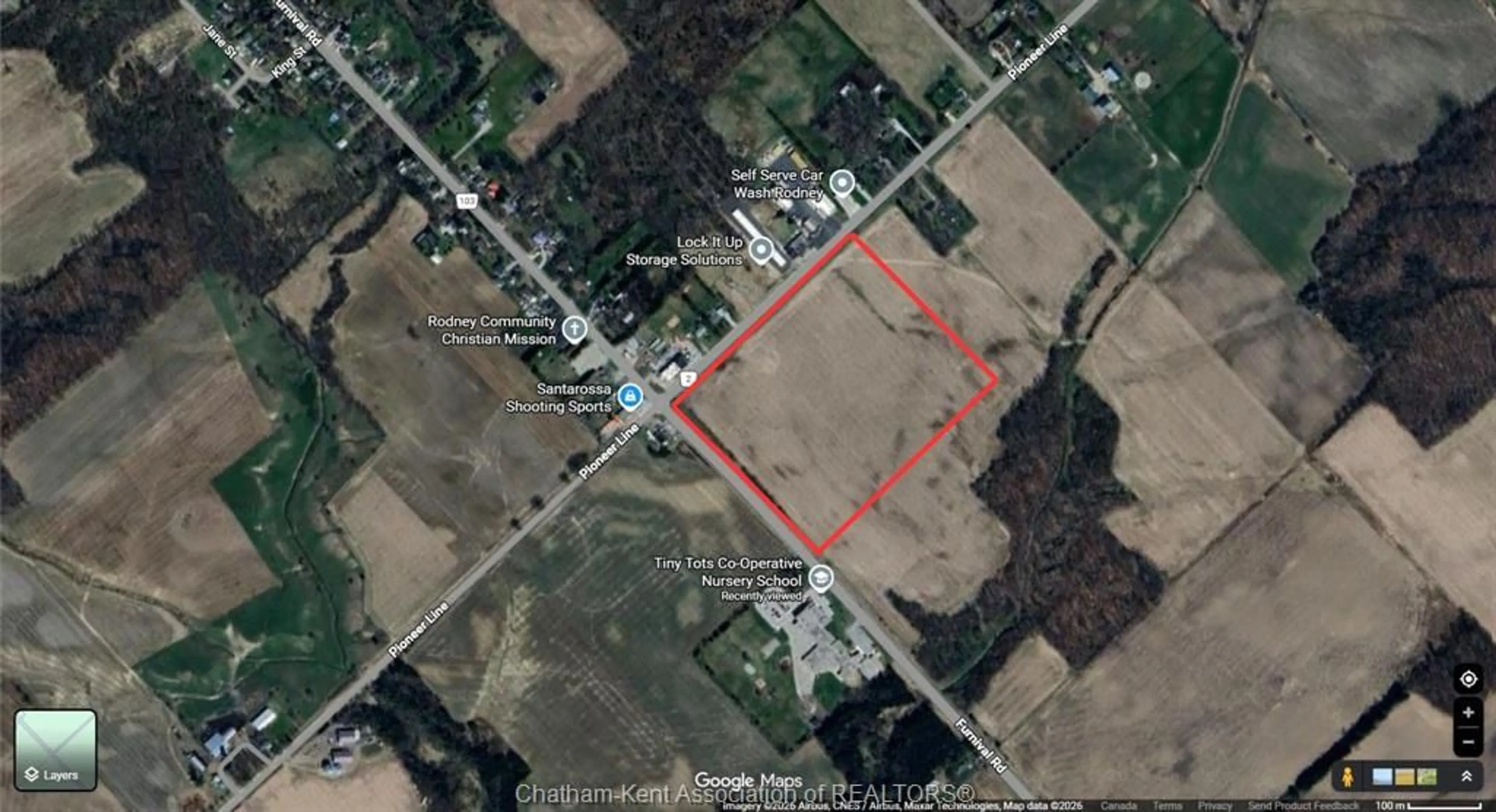 Picture of a map for 22389 PIONEER Line, Rodney Ontario N0L 2C0