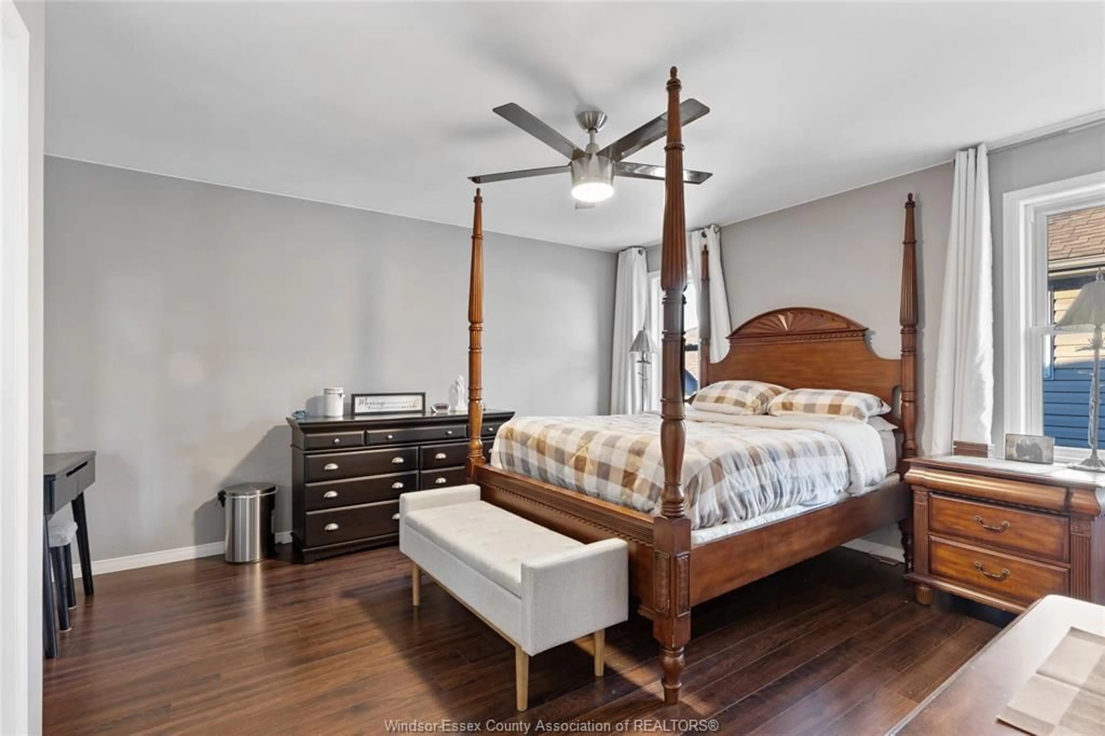 Bedroom with bed, wood/laminate floor for 248 ASHWOOD Crt, Lakeshore Ontario N0R 1A0