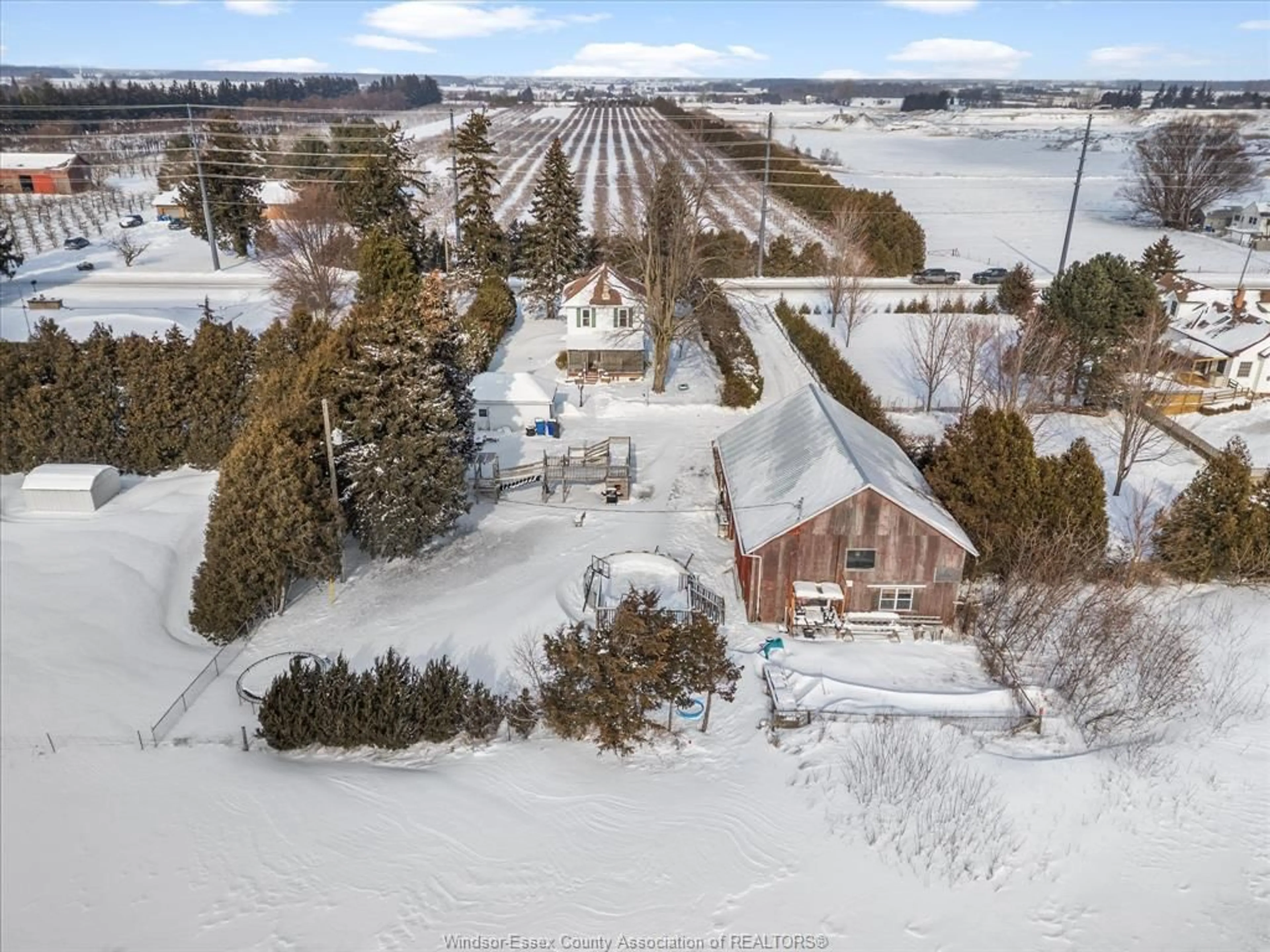 A pic from outside/outdoor area/front of a property/back of a property/a pic from drone, water/lake/river/ocean view for 1991 Road 5, Ruthven Ontario N0P 2G0