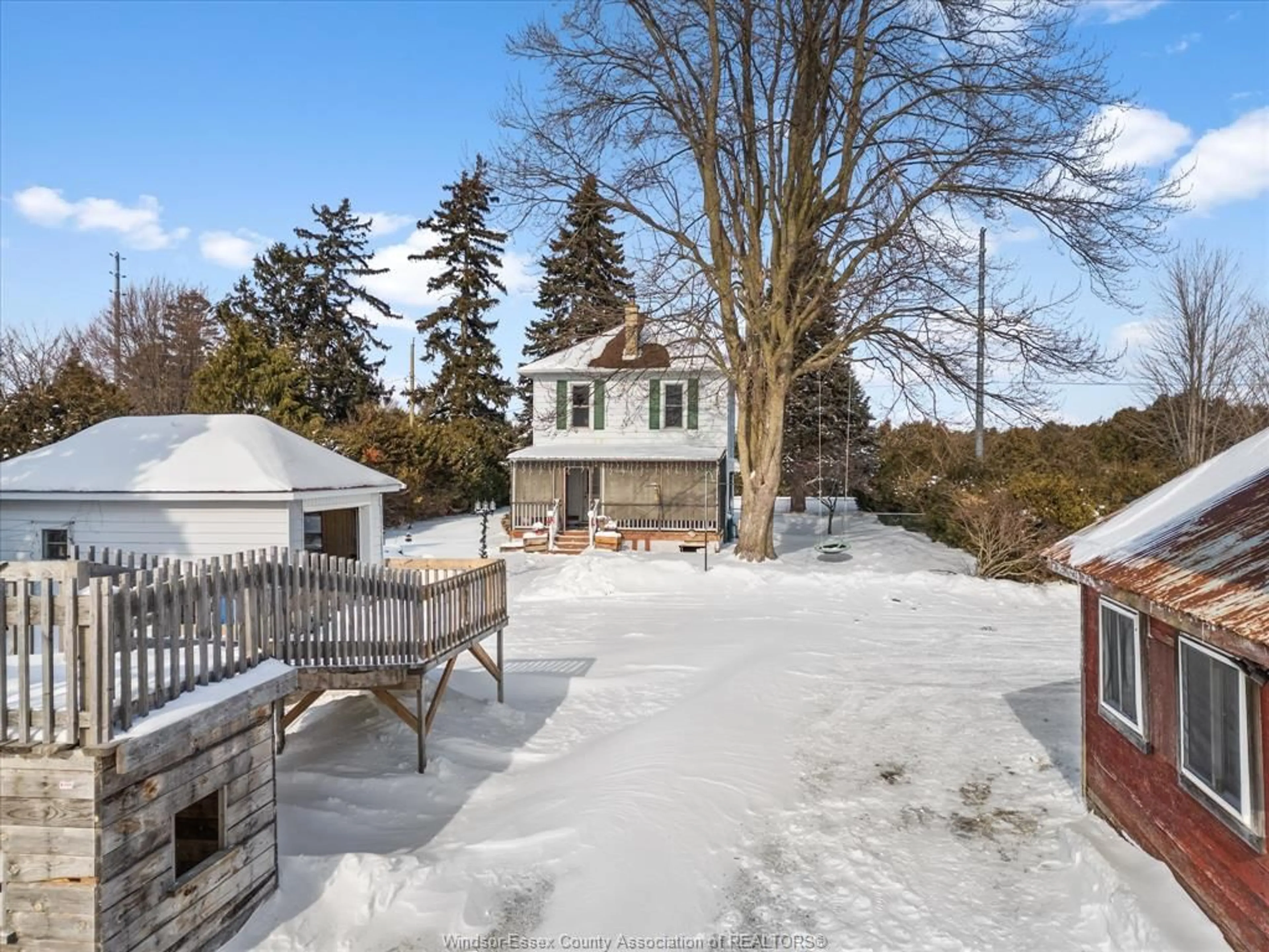 A pic from outside/outdoor area/front of a property/back of a property/a pic from drone, unknown for 1991 Road 5, Ruthven Ontario N0P 2G0