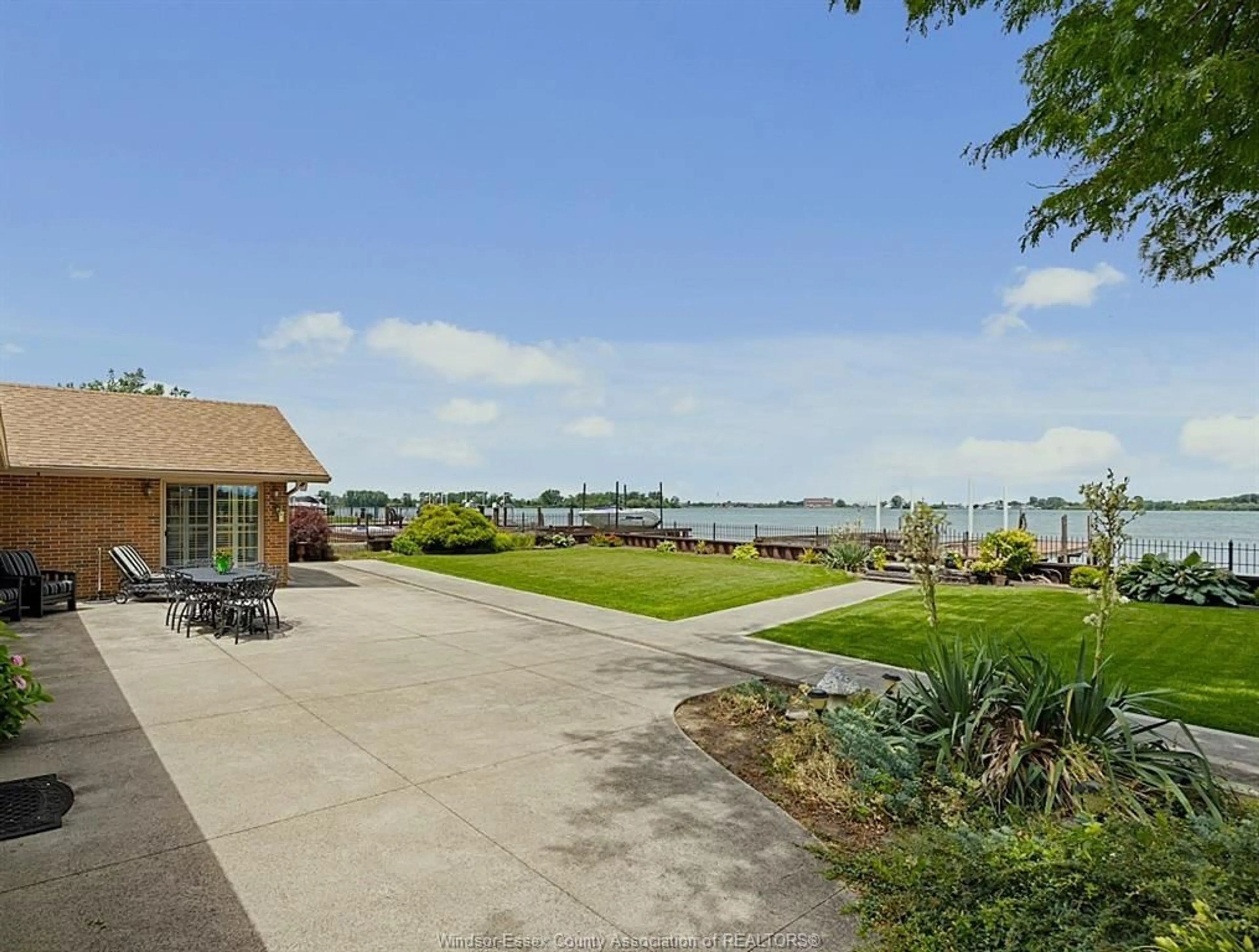Patio, water/lake/river/ocean view for 8280 Riverside Dr, Windsor Ontario N8S 1E6