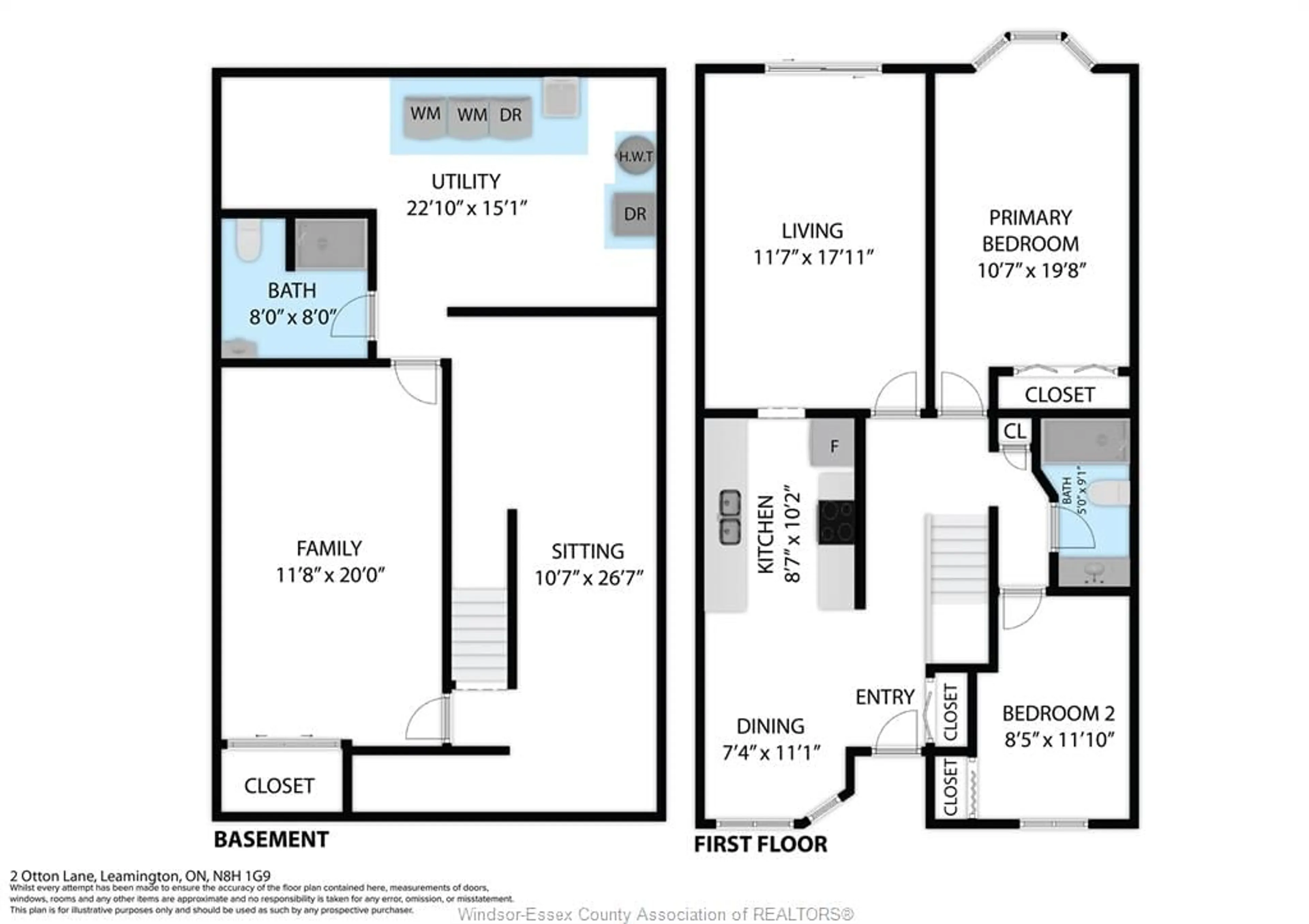 Floor plan for 2 Otton Lane #2, Leamington Ontario N8H 1G9