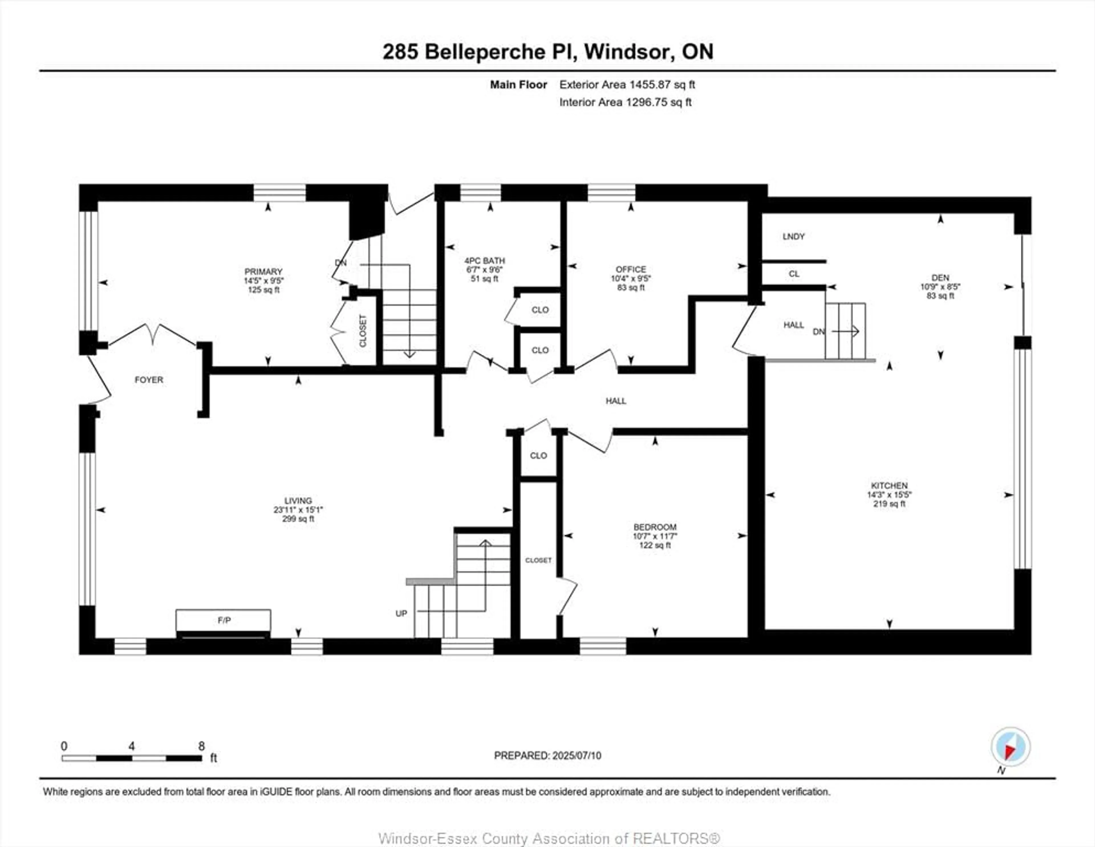 Floor plan for 285 BELLEPERCHE Pl, Windsor Ontario N8S 3B6