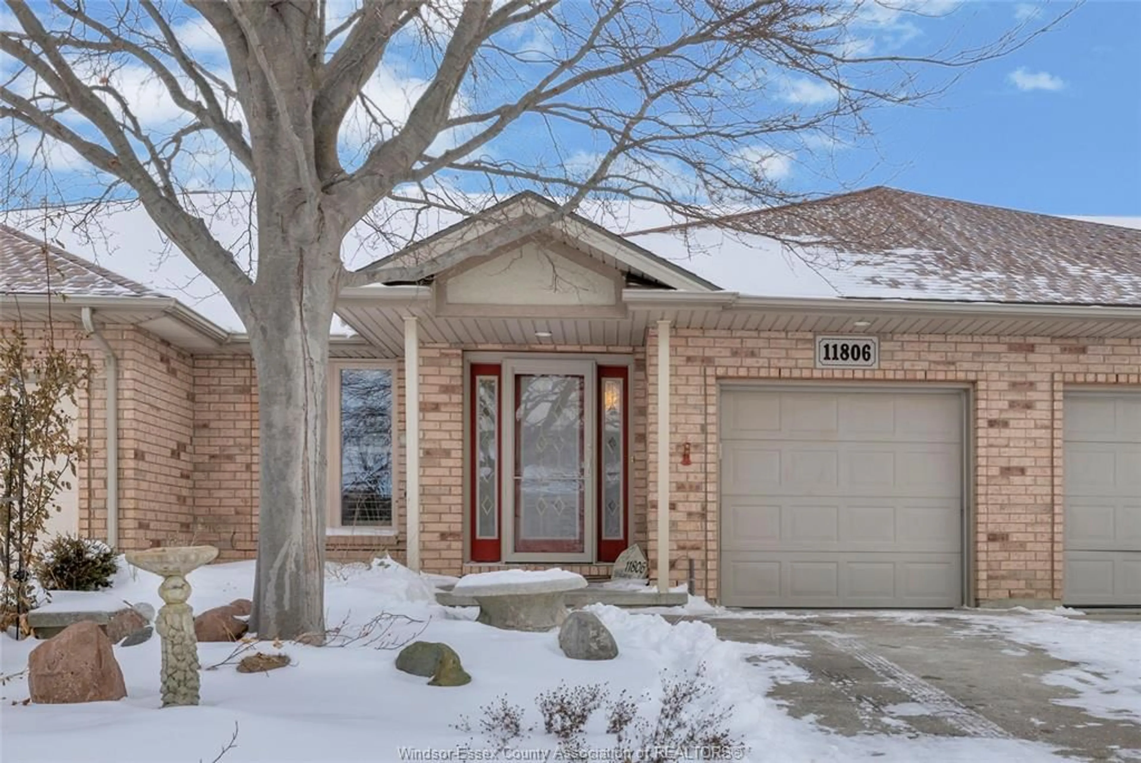 Home with brick exterior material, street for 11806 Cobblestone Cresent, Windsor Ontario N8P 1P3