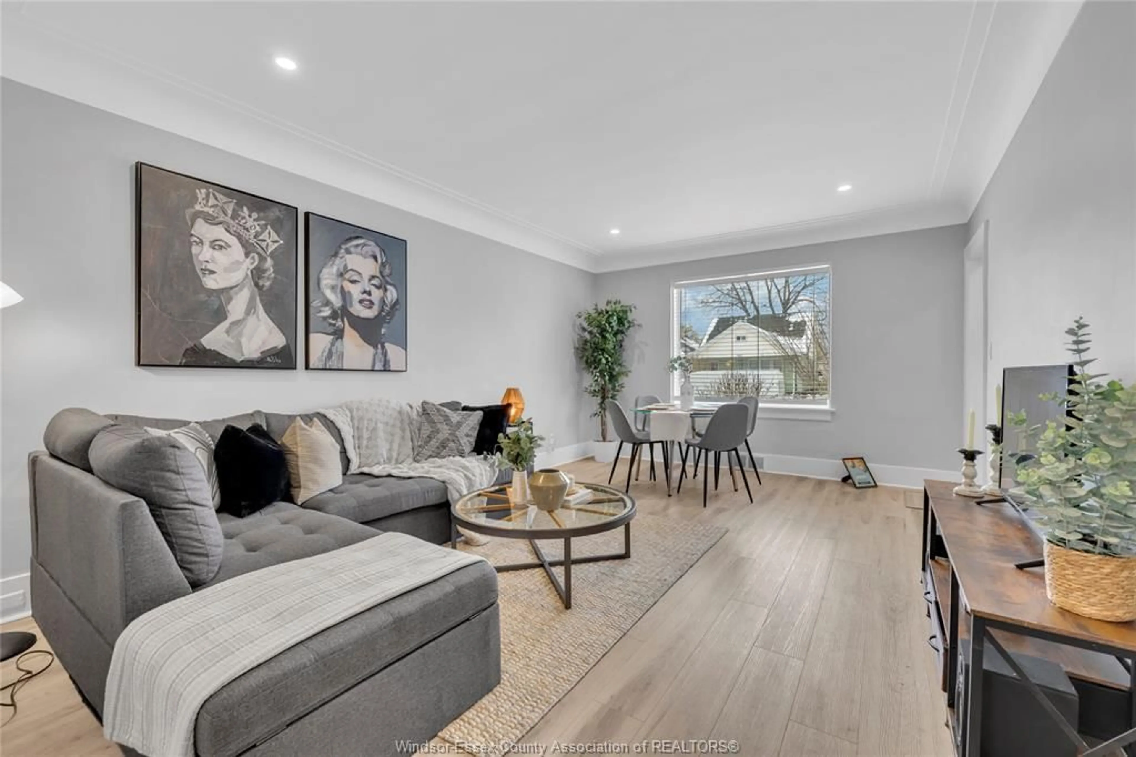 Living room with furniture, wood/laminate floor for 1618 MOY Ave, Windsor Ontario N8X 3J8