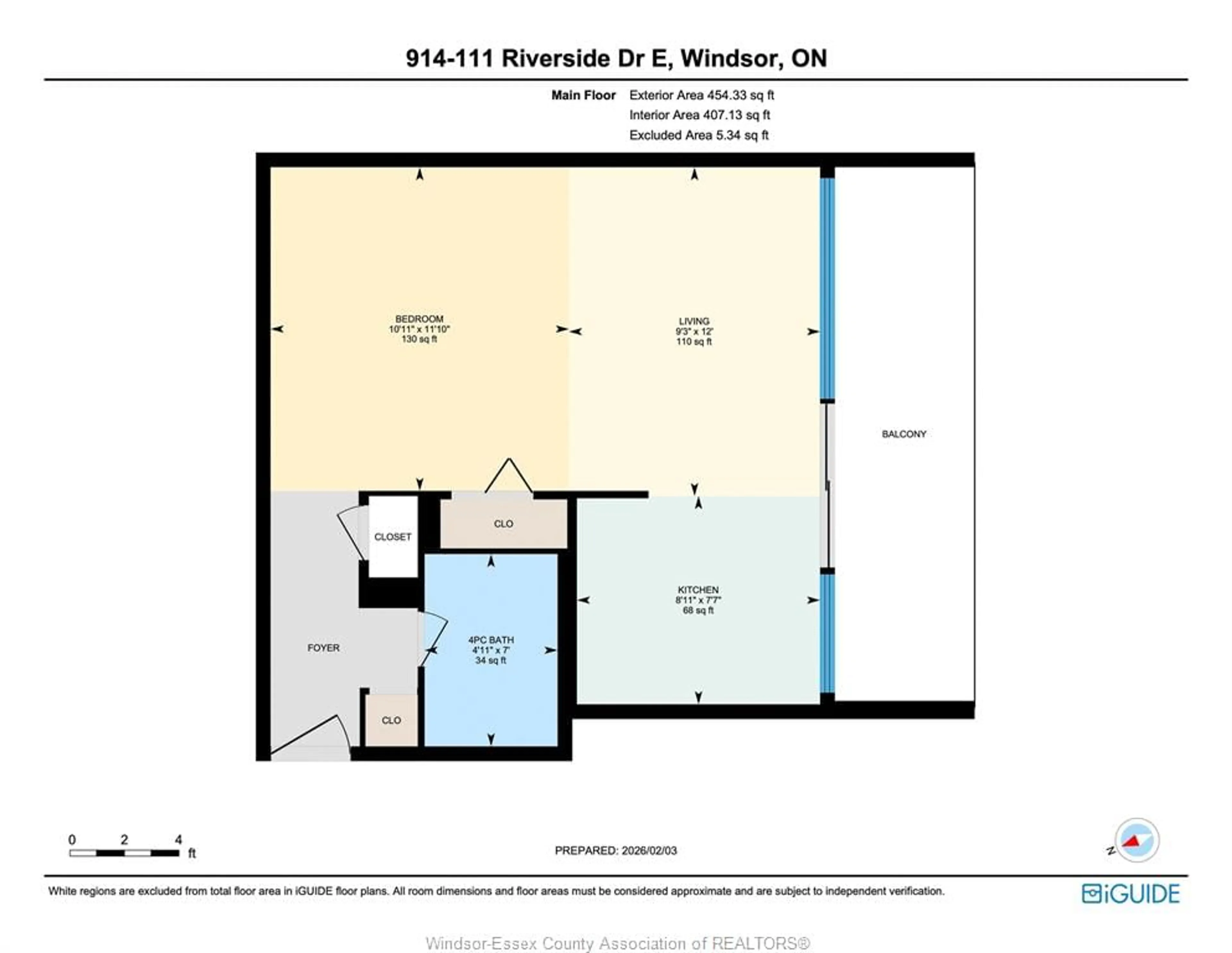 Floor plan for 111 Riverside Dr #914, Windsor Ontario N9A 2S6