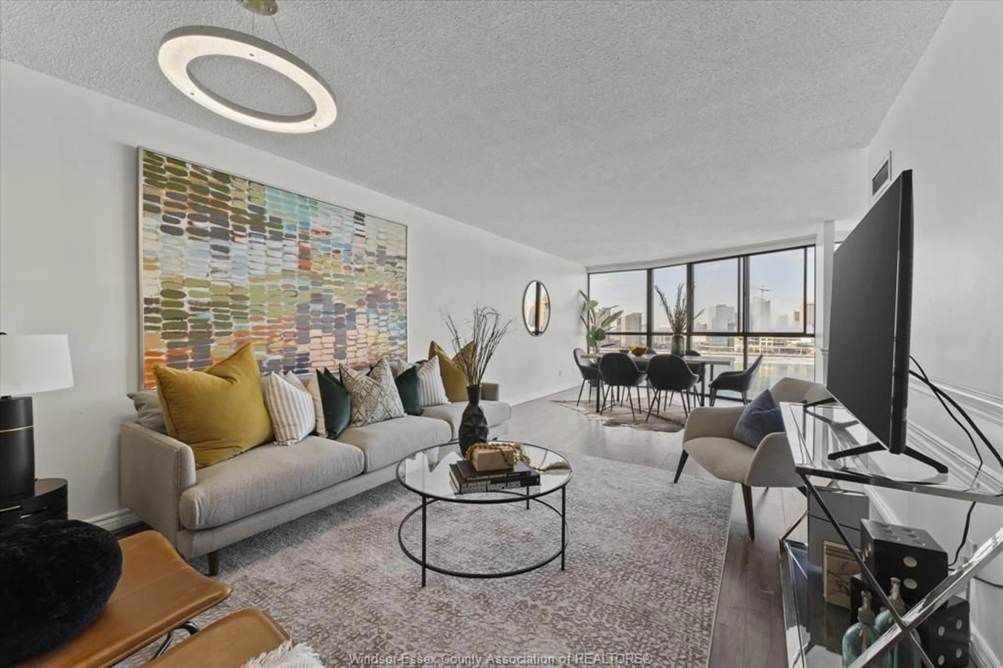 Living room with furniture, unknown for 515 RIVERSIDE Dr #1301, Windsor Ontario N9A 7C3