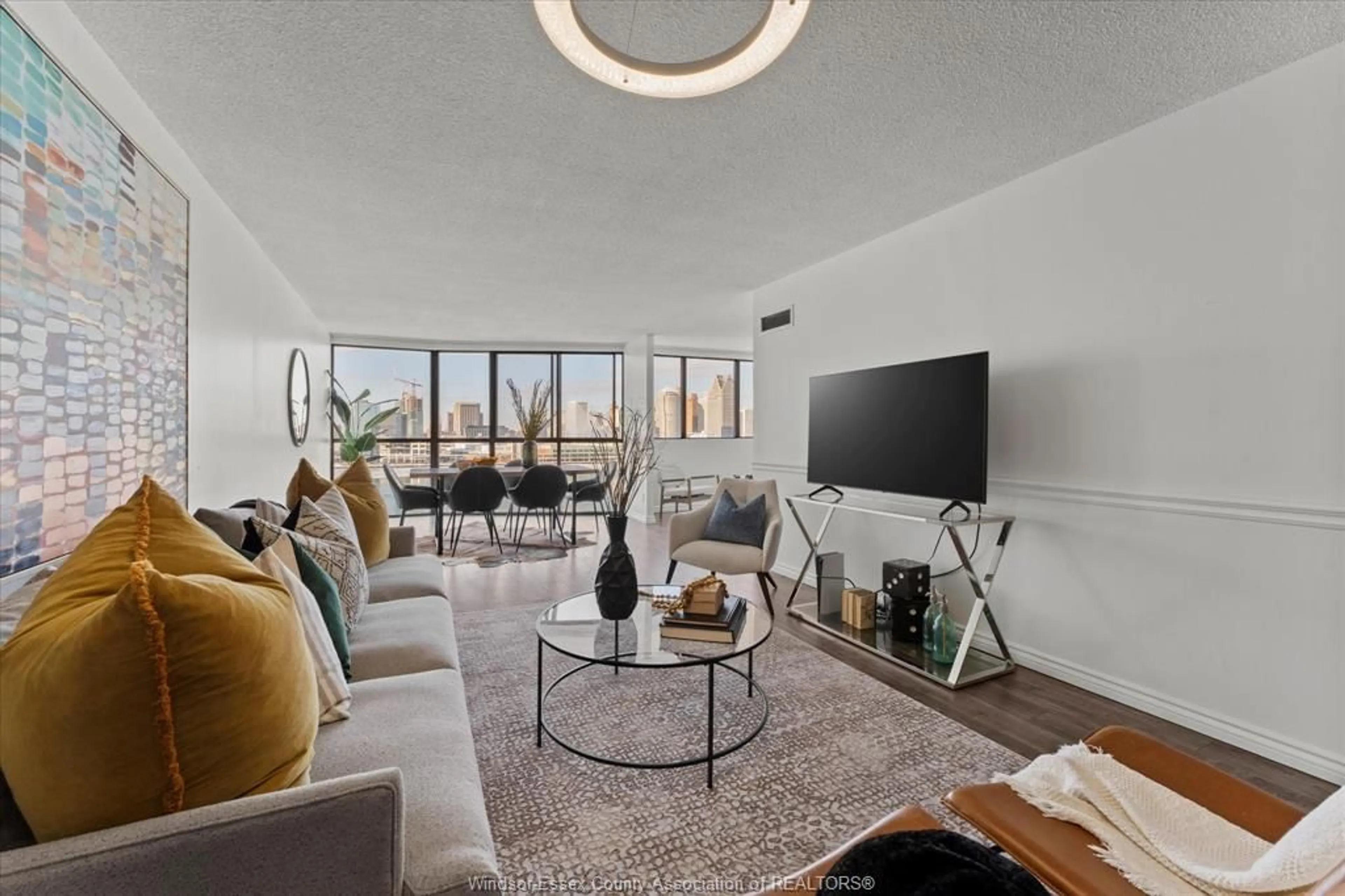 Living room with furniture, unknown for 515 RIVERSIDE Dr #1301, Windsor Ontario N9A 7C3