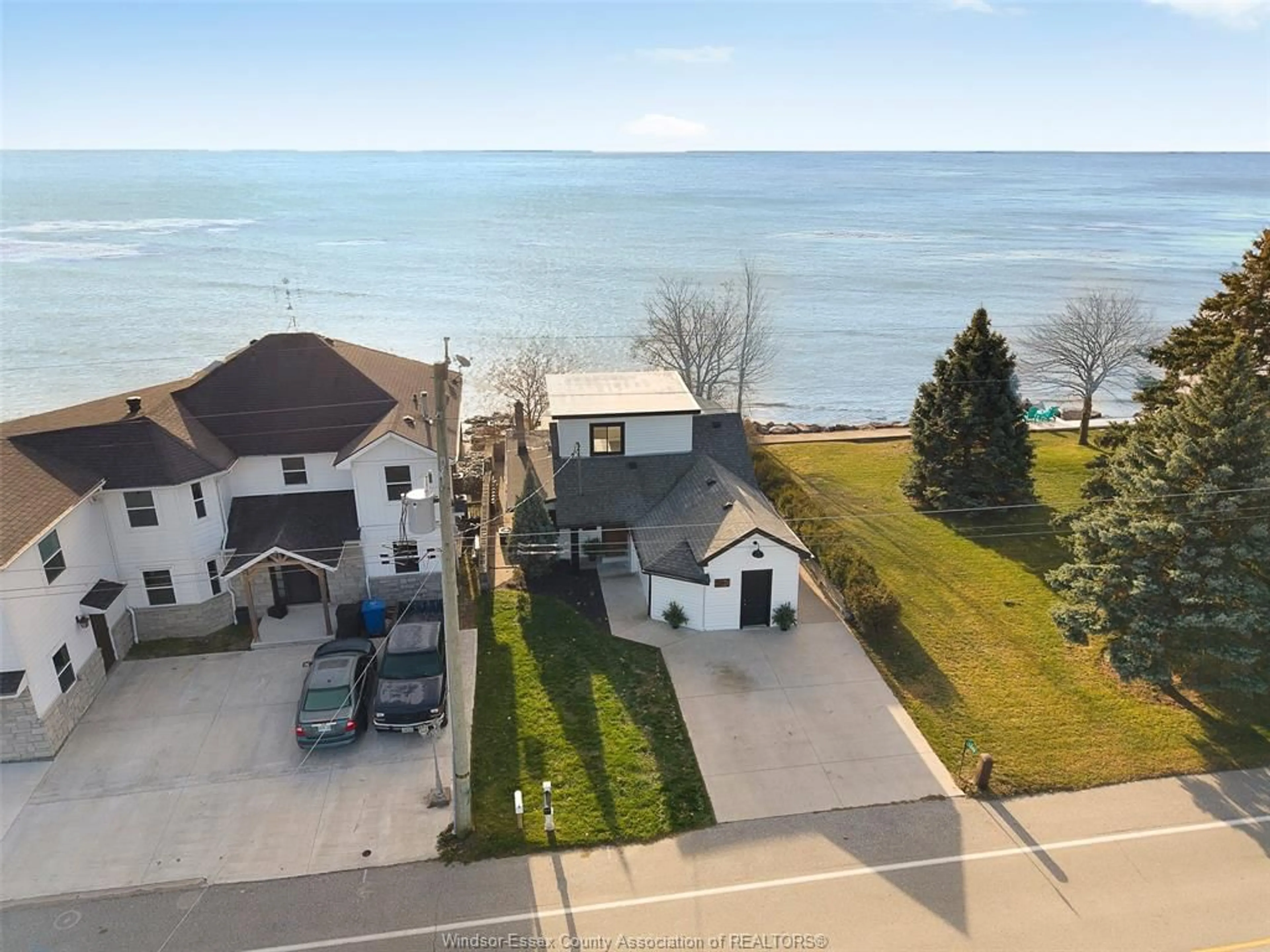 A pic from outside/outdoor area/front of a property/back of a property/a pic from drone, water/lake/river/ocean view for 1349 HERITAGE RD, Kingsville Ontario N9Y 2E6