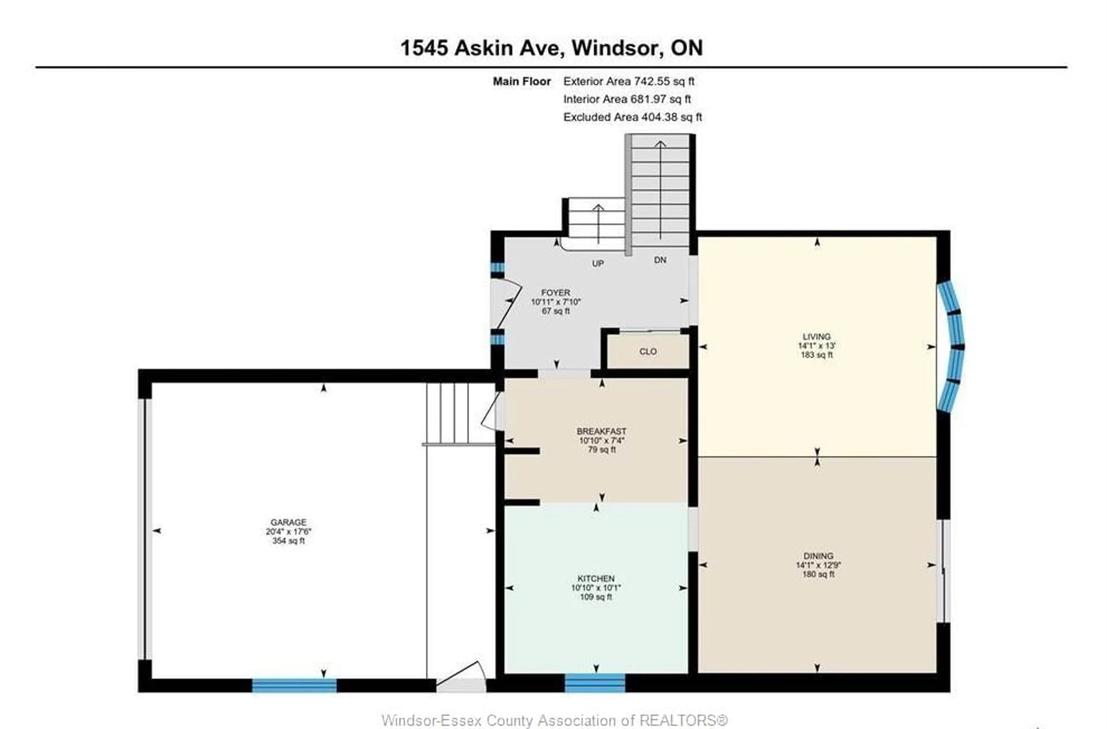 Floor plan for 1545 Askin Ave, Windsor Ontario N9B 3S1