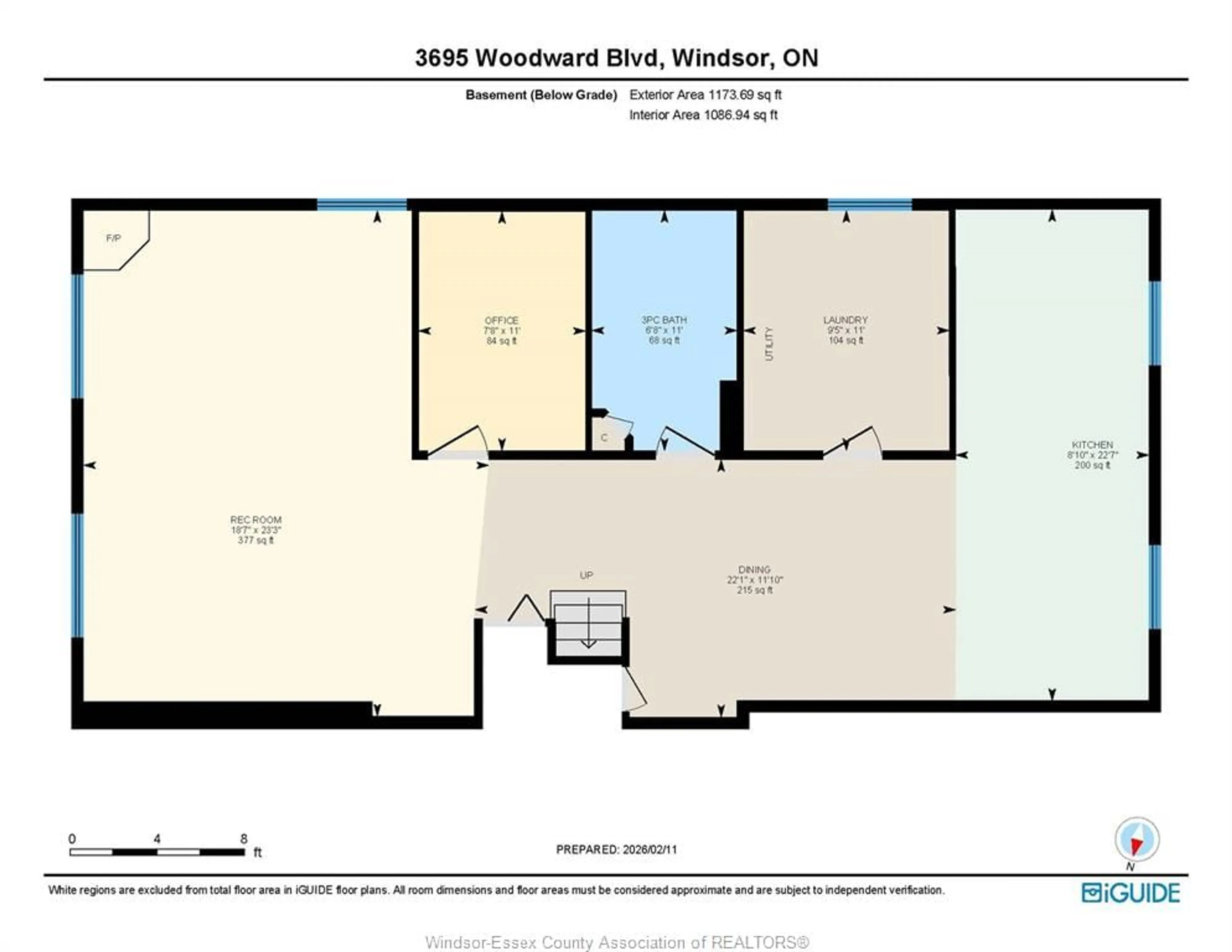 Floor plan for 3695 WOODWARD Blvd, Windsor Ontario N8W 5G7