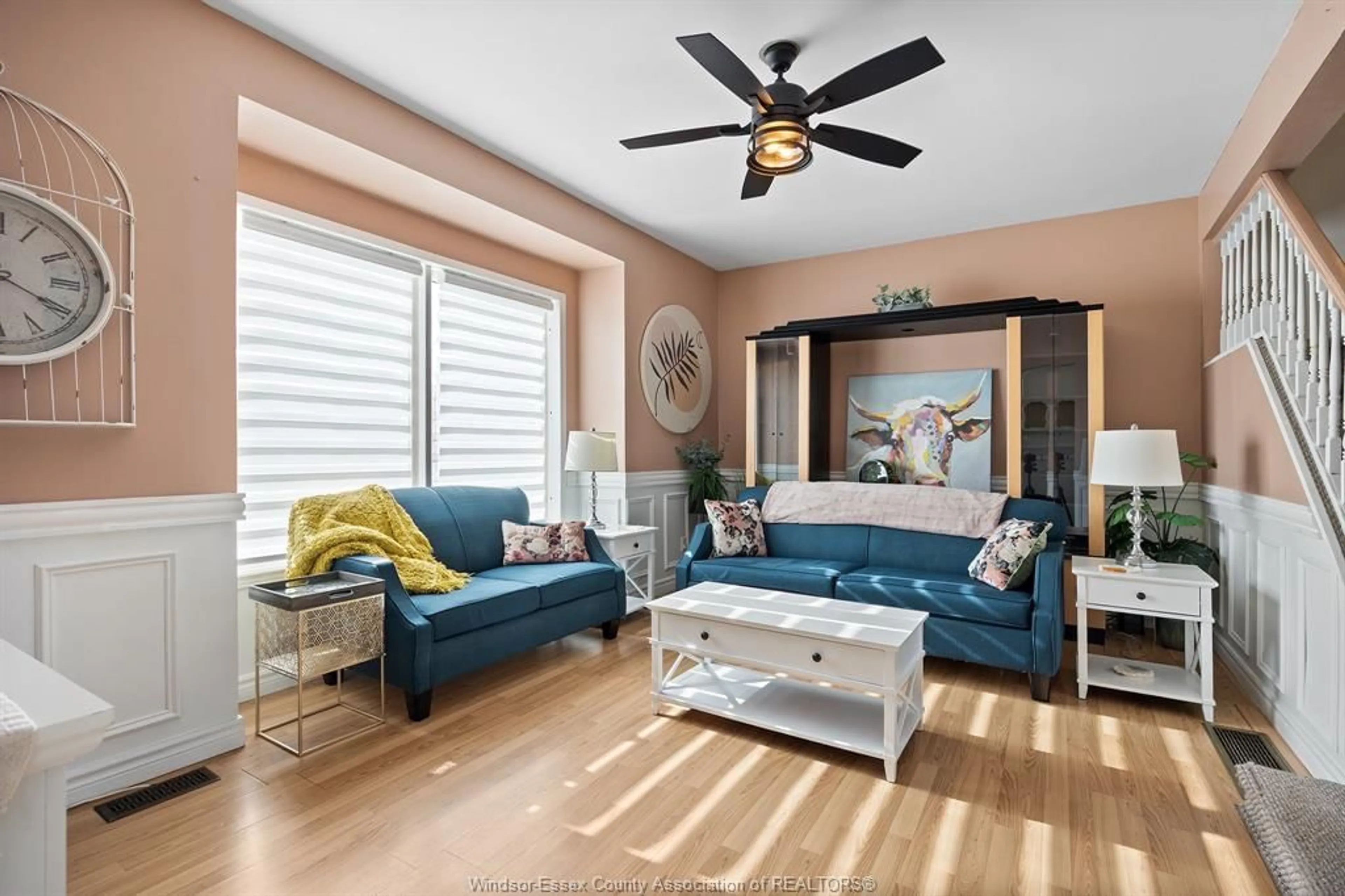 Living room with furniture, wood/laminate floor for 1920 LAPPIN Ave, Windsor Ontario N9W 5G3