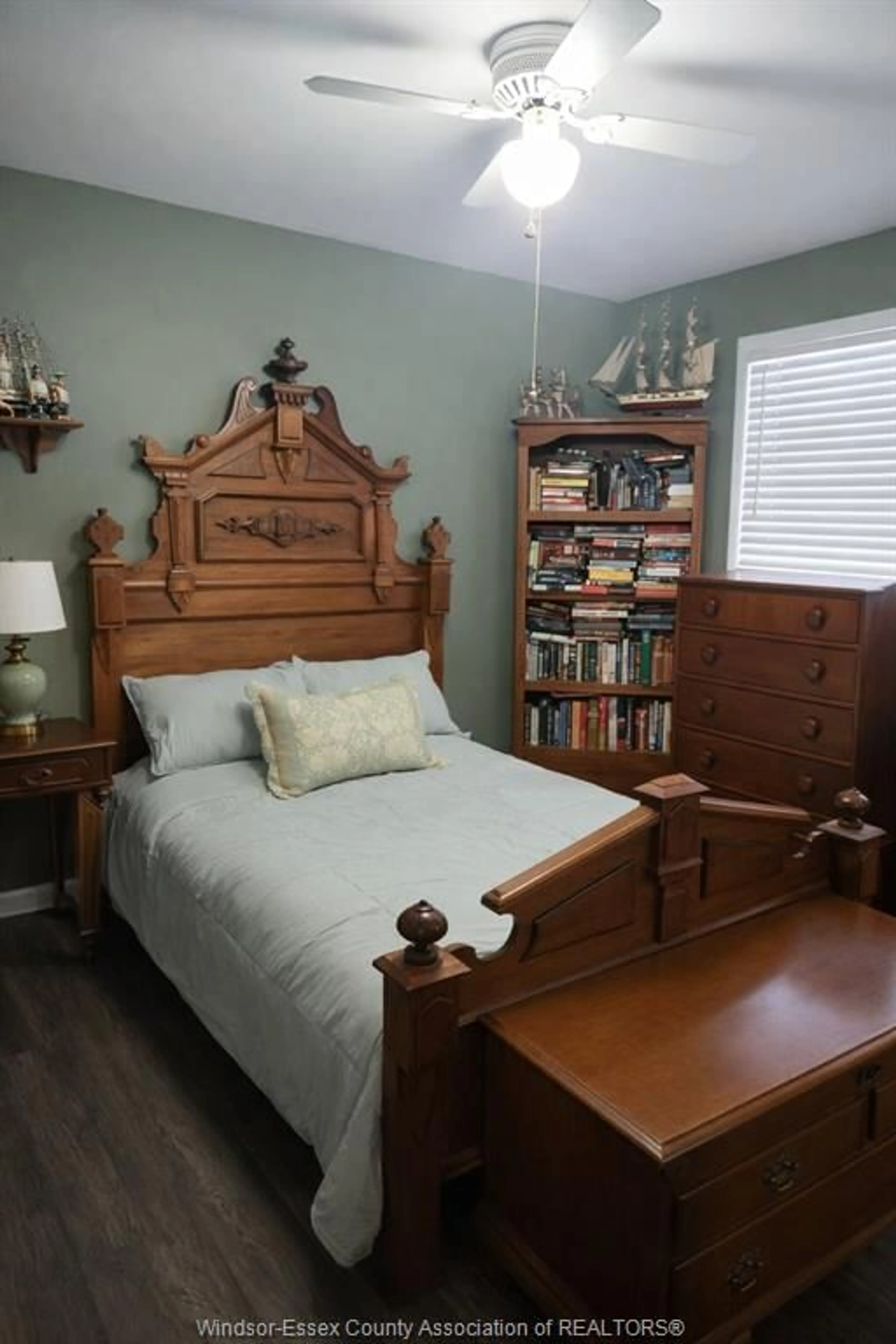 Bedroom with bed, wood/laminate floor for 553 ST. PIERRE St, Tecumseh Ontario N8N 1Z2